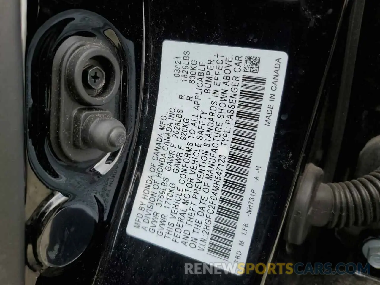 12 Photograph of a damaged car 2HGFC2F64MH547123 HONDA CIVIC 2021