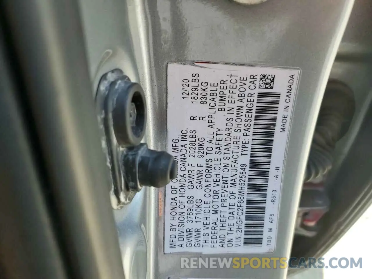 12 Photograph of a damaged car 2HGFC2F66MH525849 HONDA CIVIC 2021