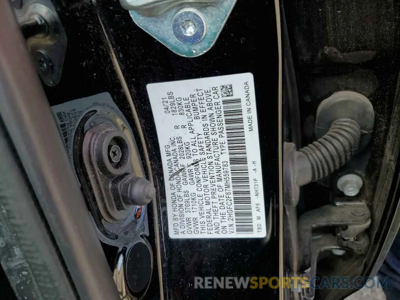 12 Photograph of a damaged car 2HGFC2F67MH559783 HONDA CIVIC 2021