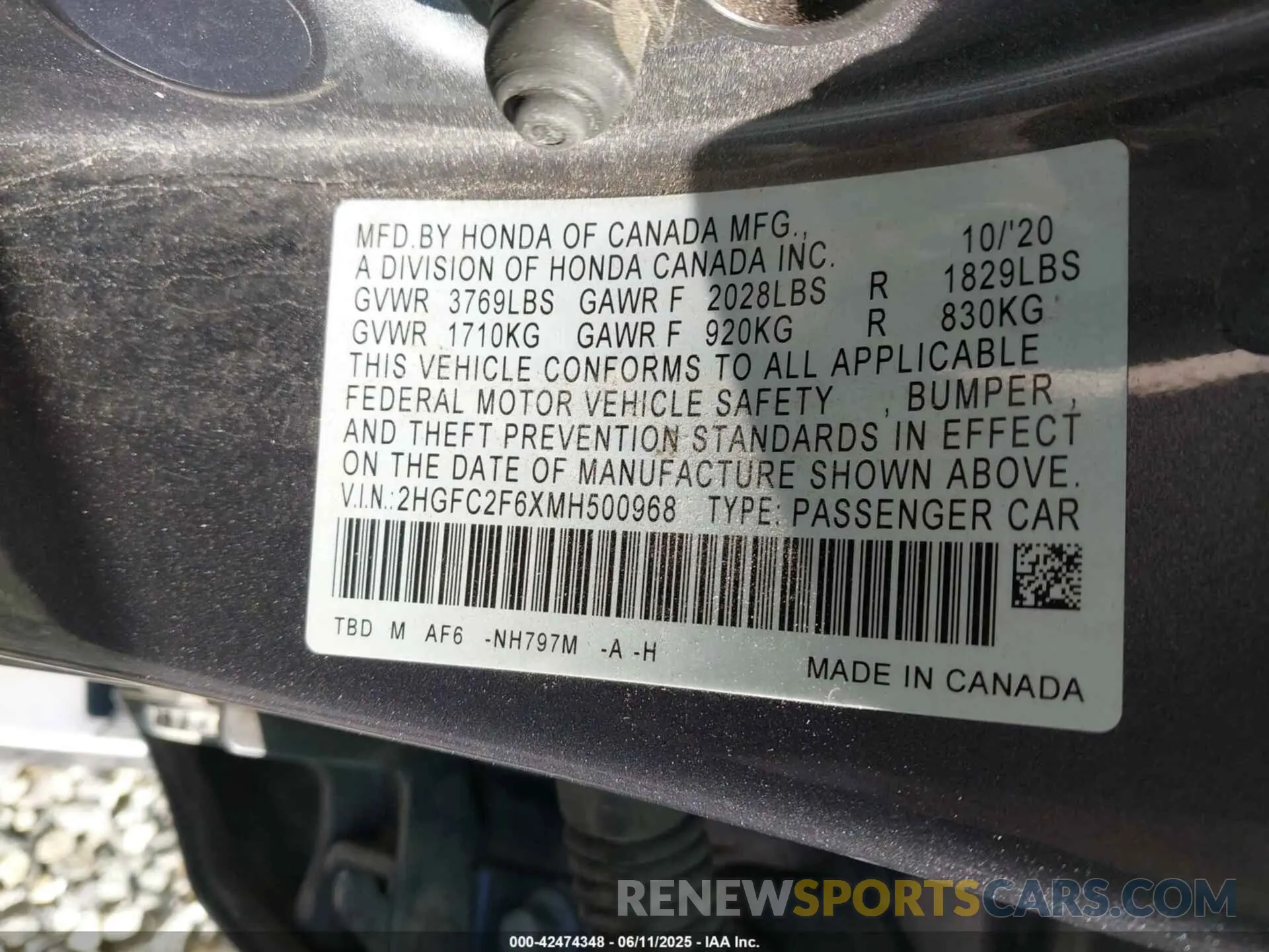 9 Photograph of a damaged car 2HGFC2F6XMH500968 HONDA CIVIC 2021