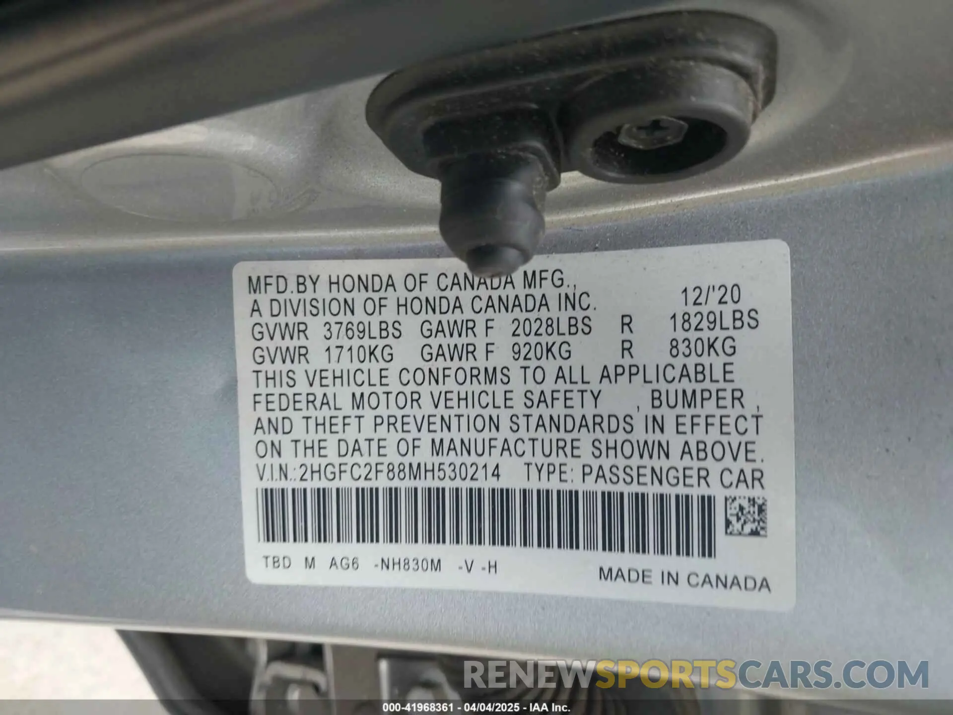9 Photograph of a damaged car 2HGFC2F88MH530214 HONDA CIVIC 2021
