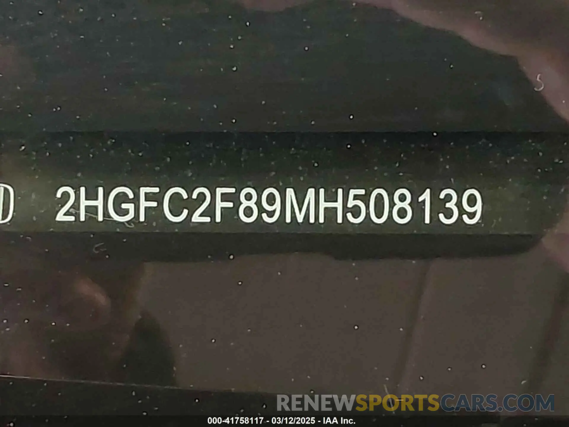 17 Photograph of a damaged car 2HGFC2F89MH508139 HONDA CIVIC 2021
