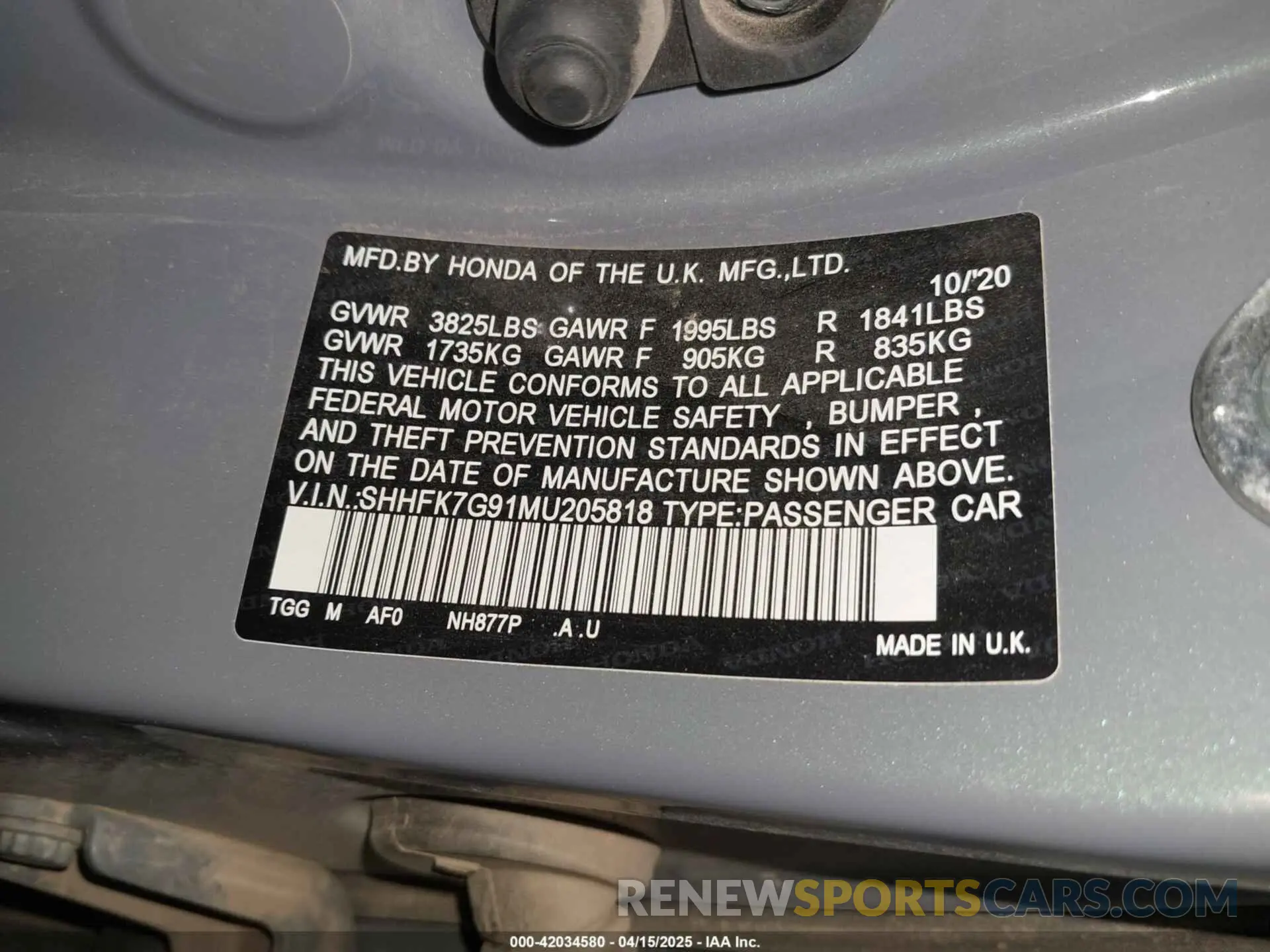 9 Photograph of a damaged car SHHFK7G91MU205818 HONDA CIVIC 2021