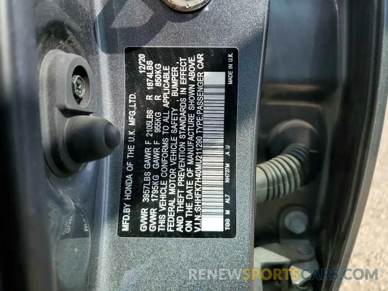13 Photograph of a damaged car SHHFK7H40MU211290 HONDA CIVIC 2021