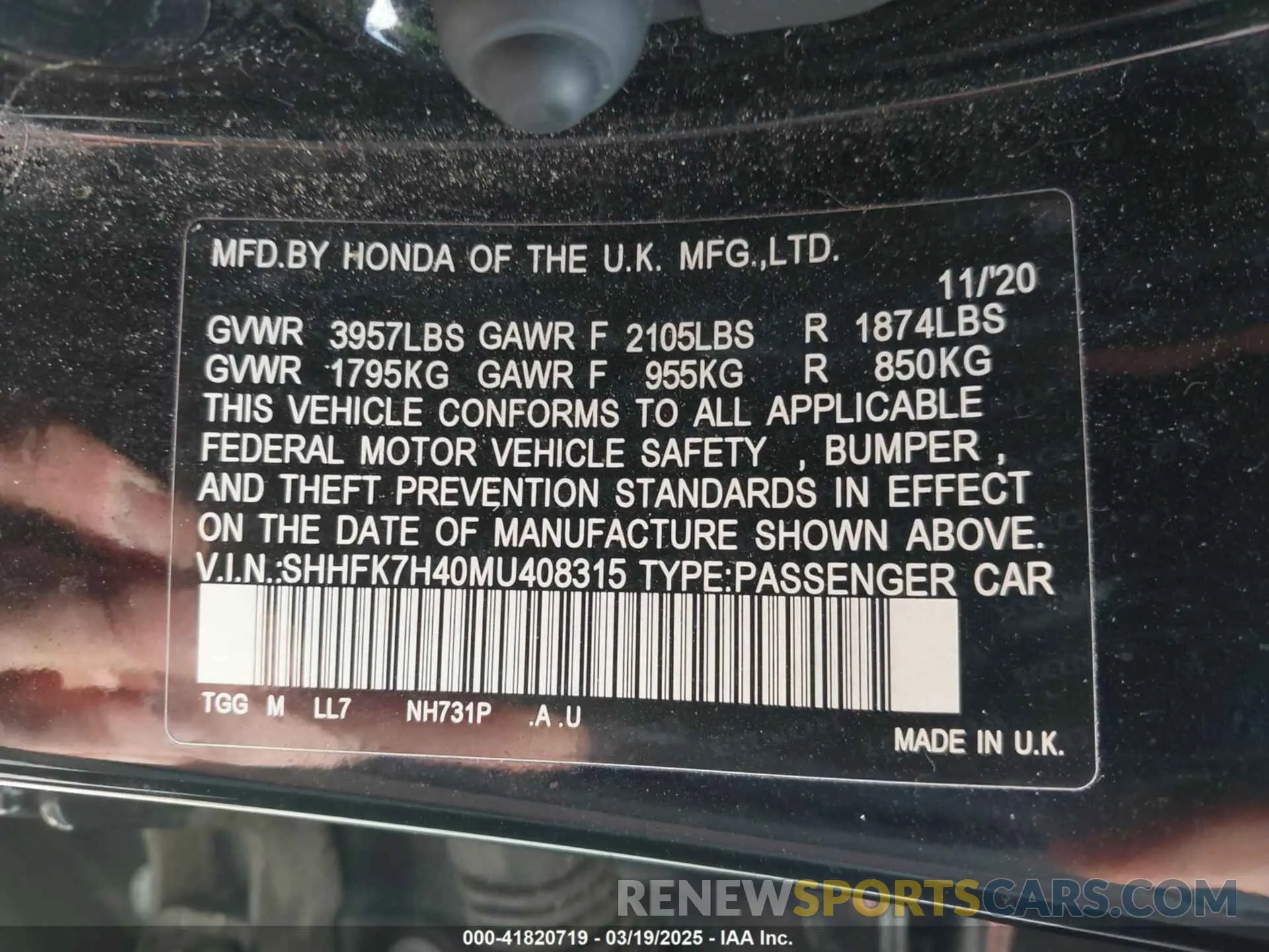 9 Photograph of a damaged car SHHFK7H40MU408315 HONDA CIVIC 2021