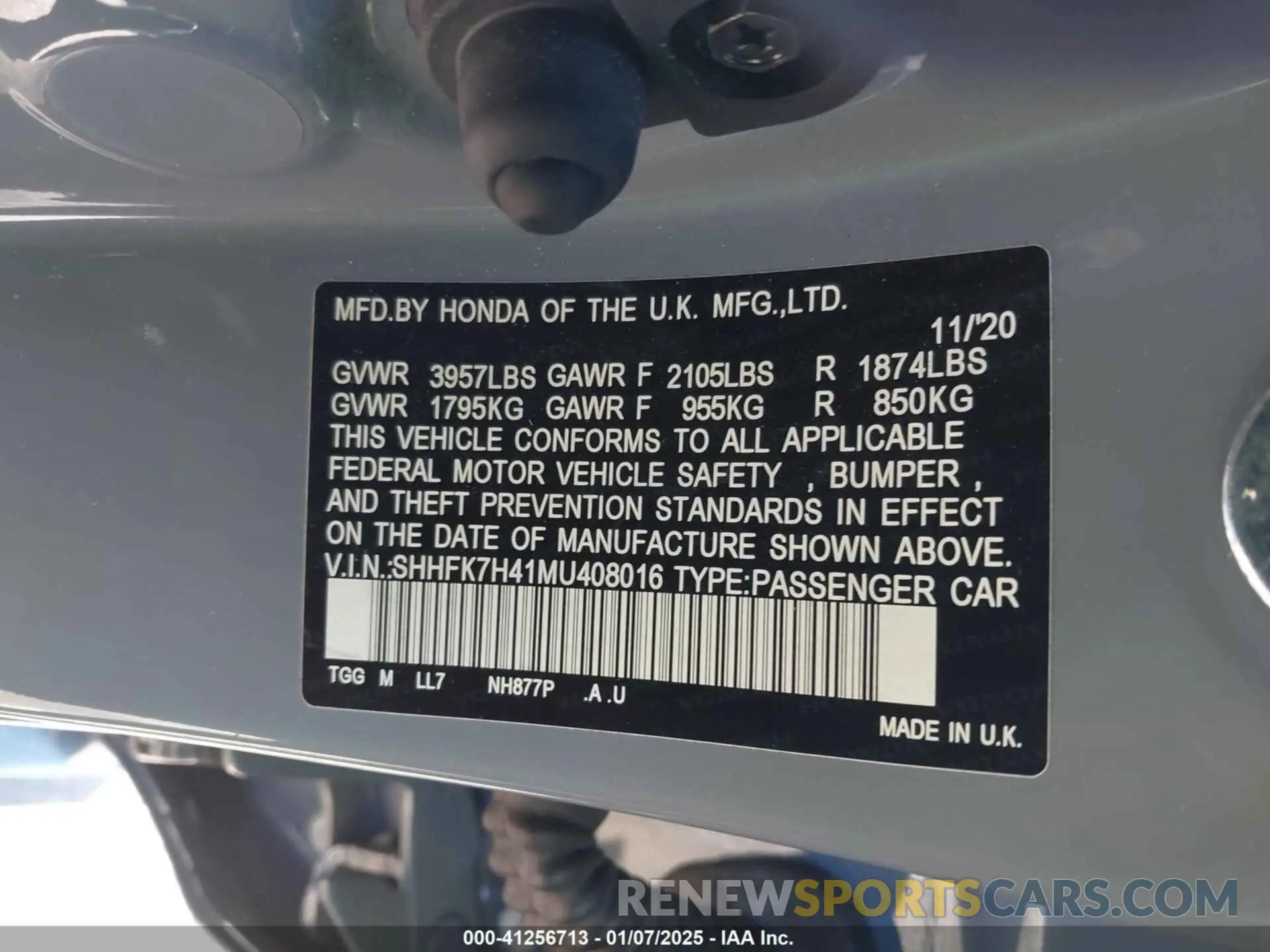 9 Photograph of a damaged car SHHFK7H41MU408016 HONDA CIVIC 2021