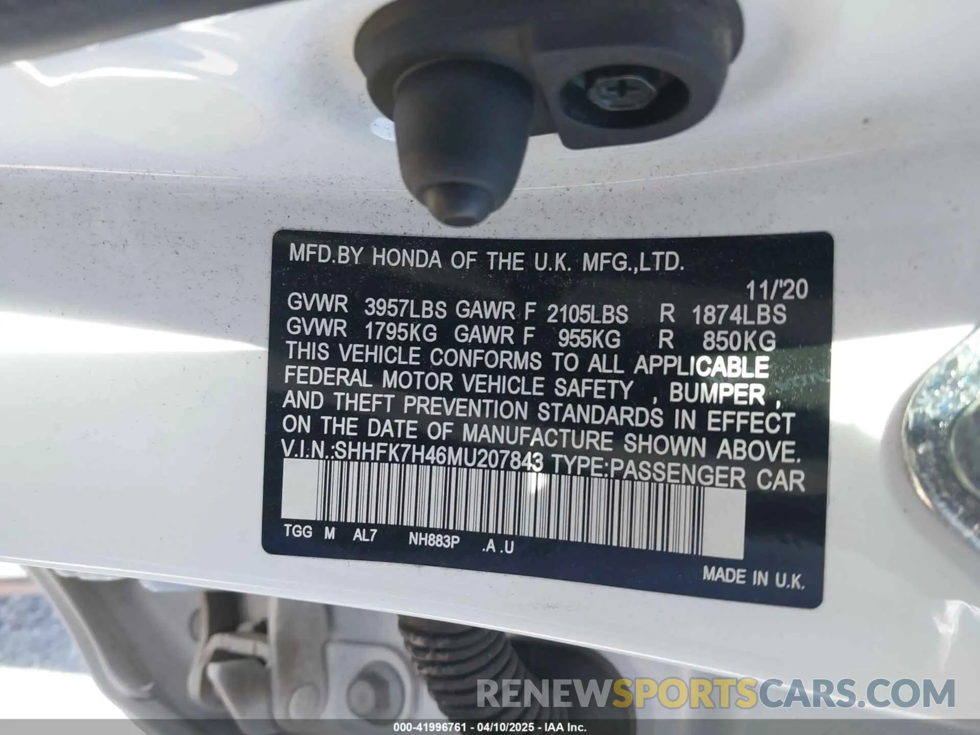 9 Photograph of a damaged car SHHFK7H46MU207843 HONDA CIVIC 2021