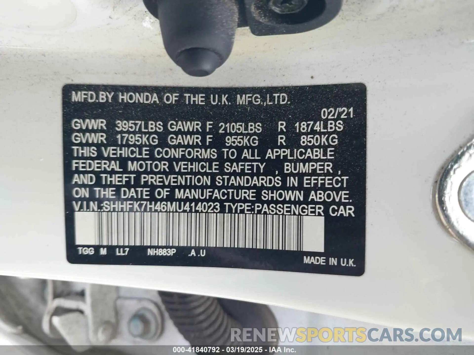 9 Photograph of a damaged car SHHFK7H46MU414023 HONDA CIVIC 2021