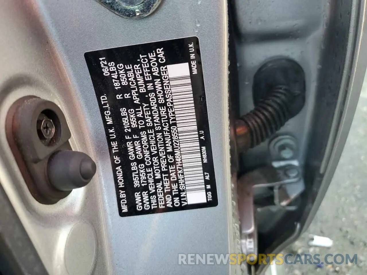 12 Photograph of a damaged car SHHFK7H48MU228550 HONDA CIVIC 2021