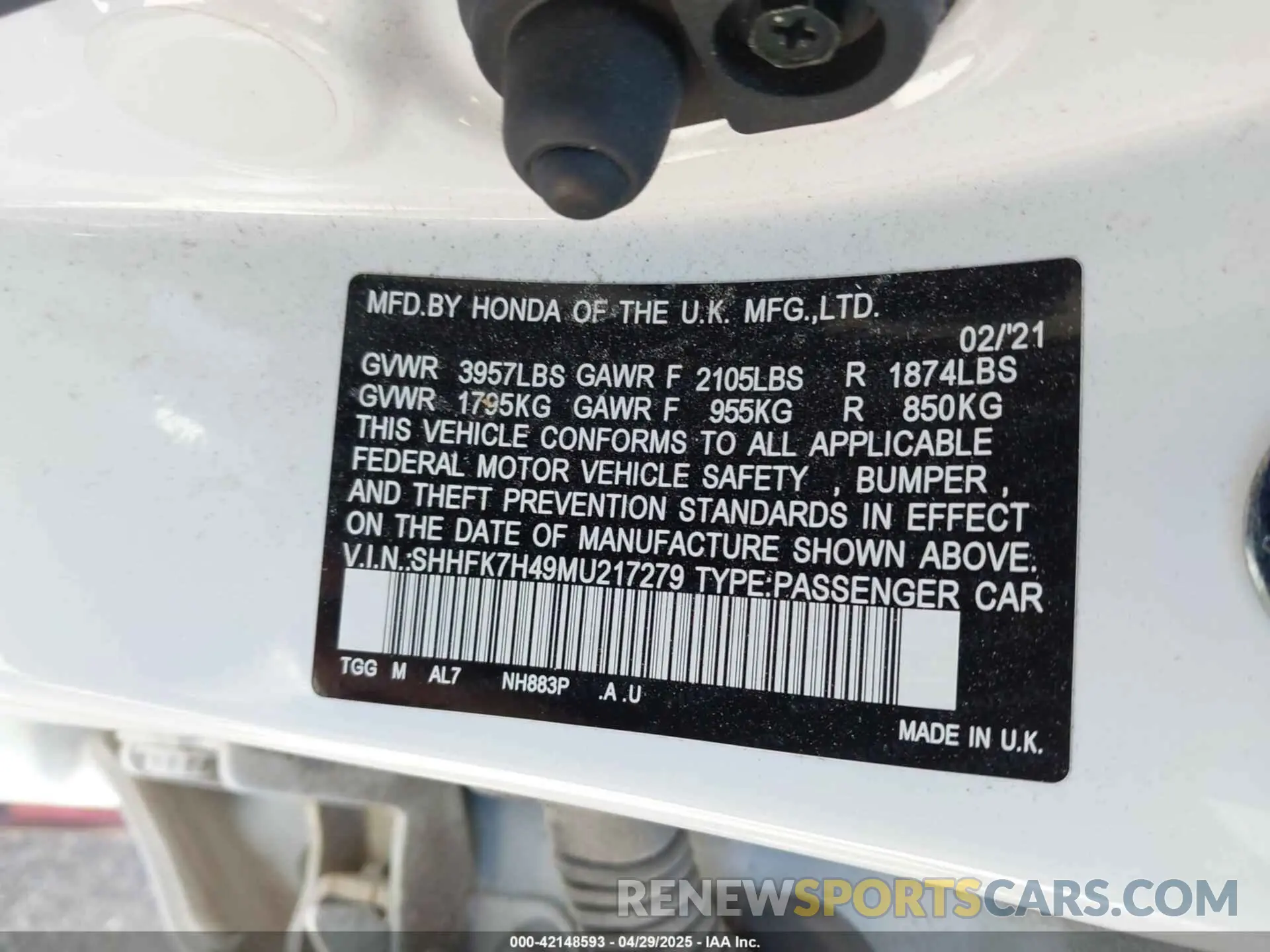 9 Photograph of a damaged car SHHFK7H49MU217279 HONDA CIVIC 2021