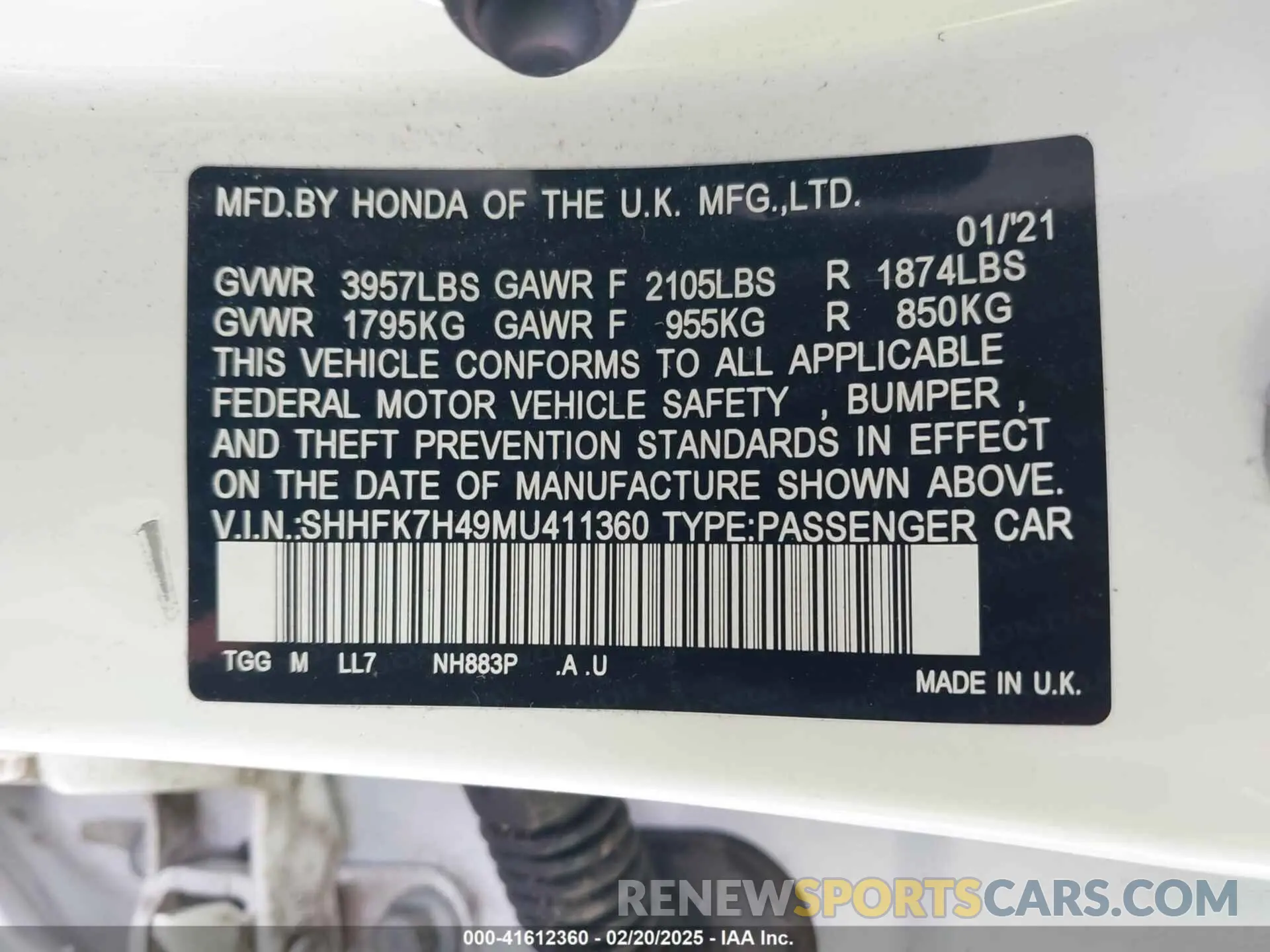 9 Photograph of a damaged car SHHFK7H49MU411360 HONDA CIVIC 2021