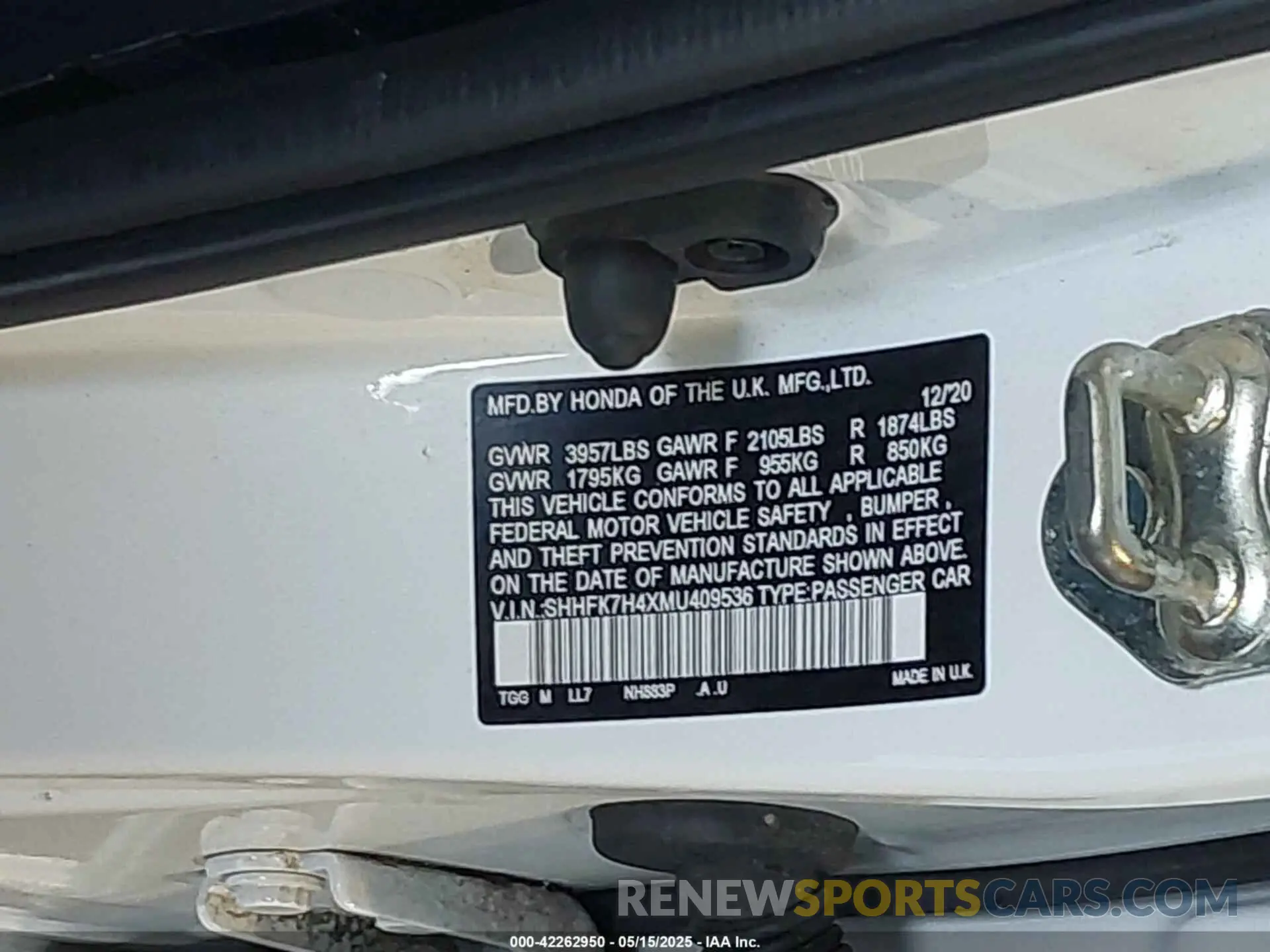 9 Photograph of a damaged car SHHFK7H4XMU409536 HONDA CIVIC 2021