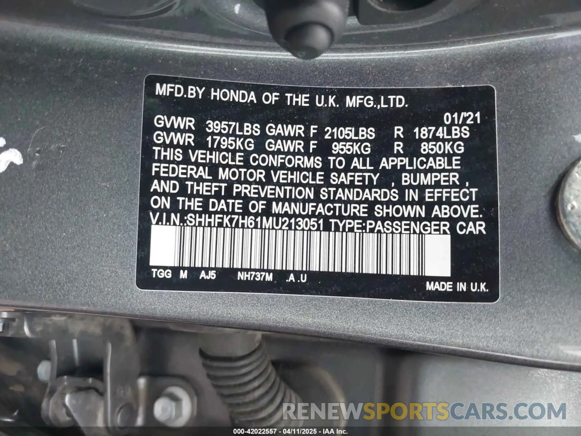 9 Photograph of a damaged car SHHFK7H61MU213051 HONDA CIVIC 2021