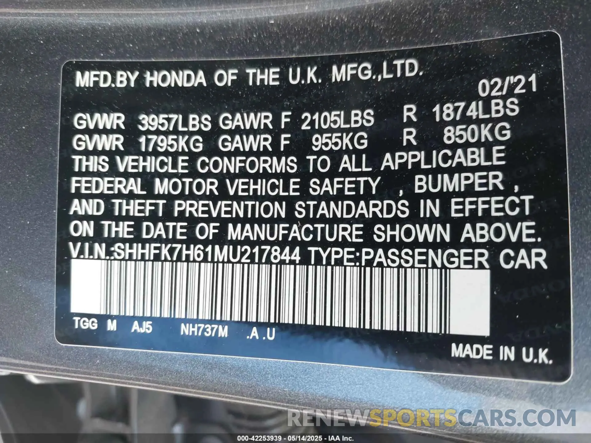 9 Photograph of a damaged car SHHFK7H61MU217844 HONDA CIVIC 2021