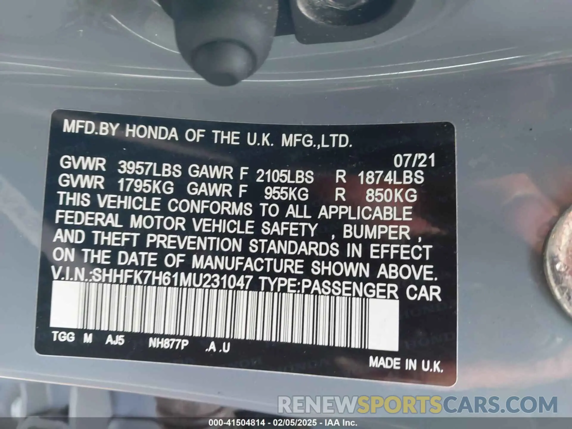 9 Photograph of a damaged car SHHFK7H61MU231047 HONDA CIVIC 2021