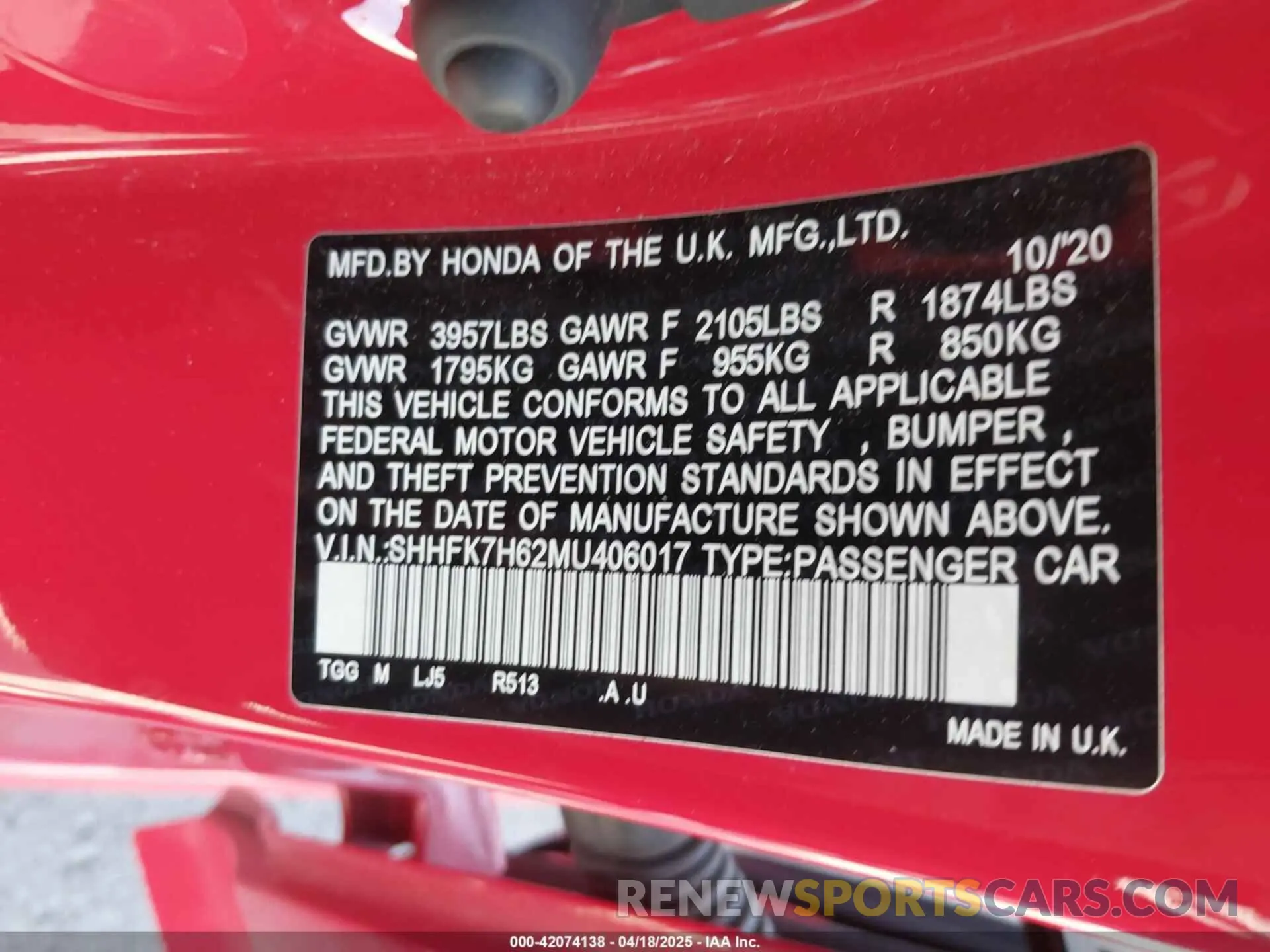 9 Photograph of a damaged car SHHFK7H62MU406017 HONDA CIVIC 2021