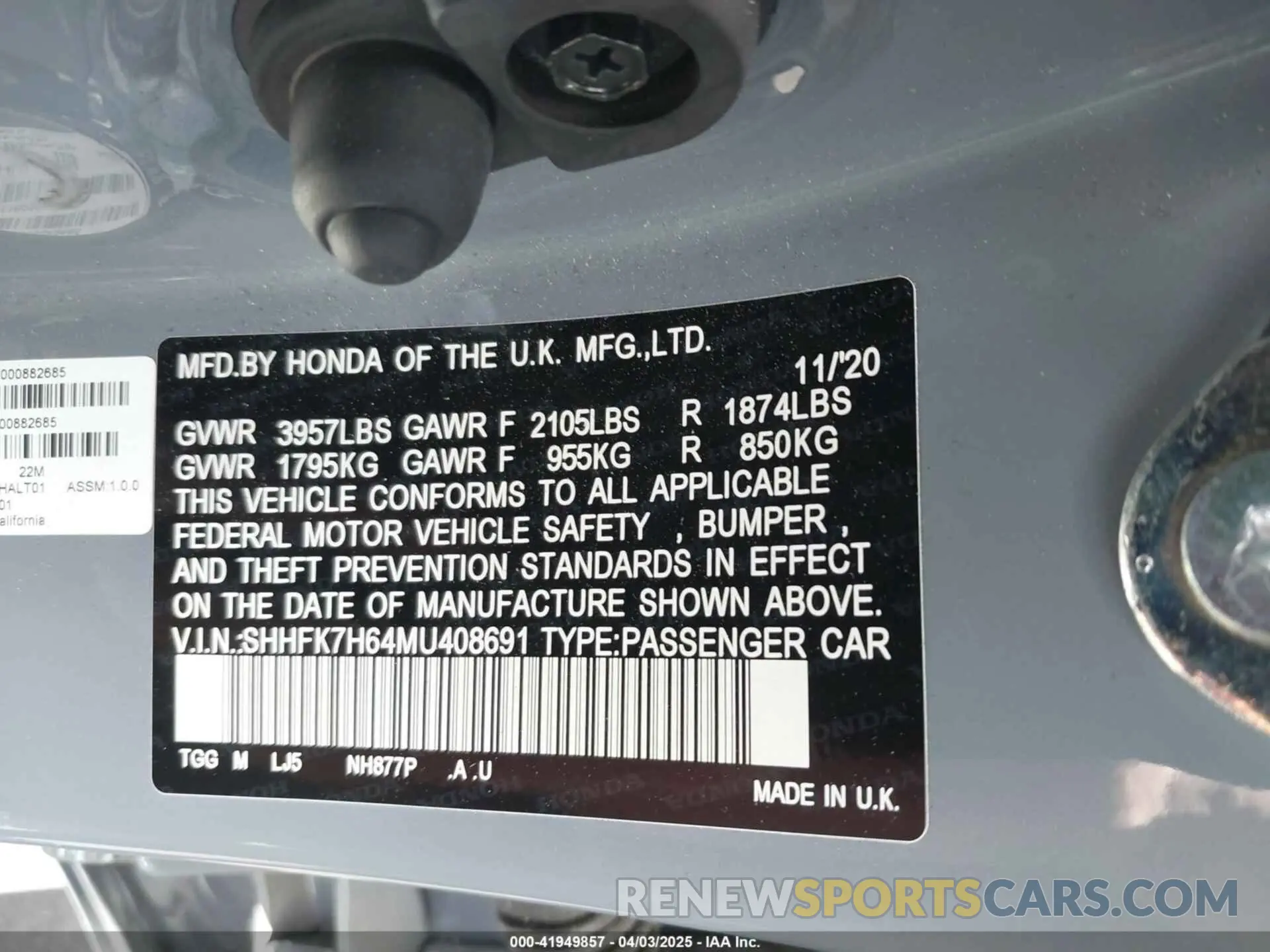 9 Photograph of a damaged car SHHFK7H64MU408691 HONDA CIVIC 2021