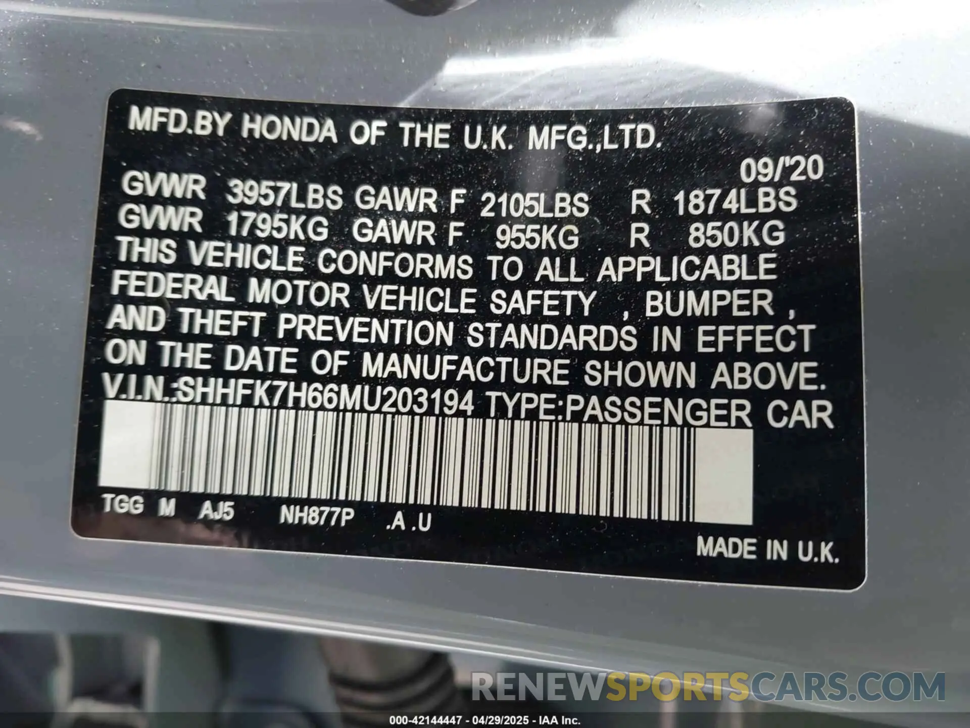 9 Photograph of a damaged car SHHFK7H66MU203194 HONDA CIVIC 2021