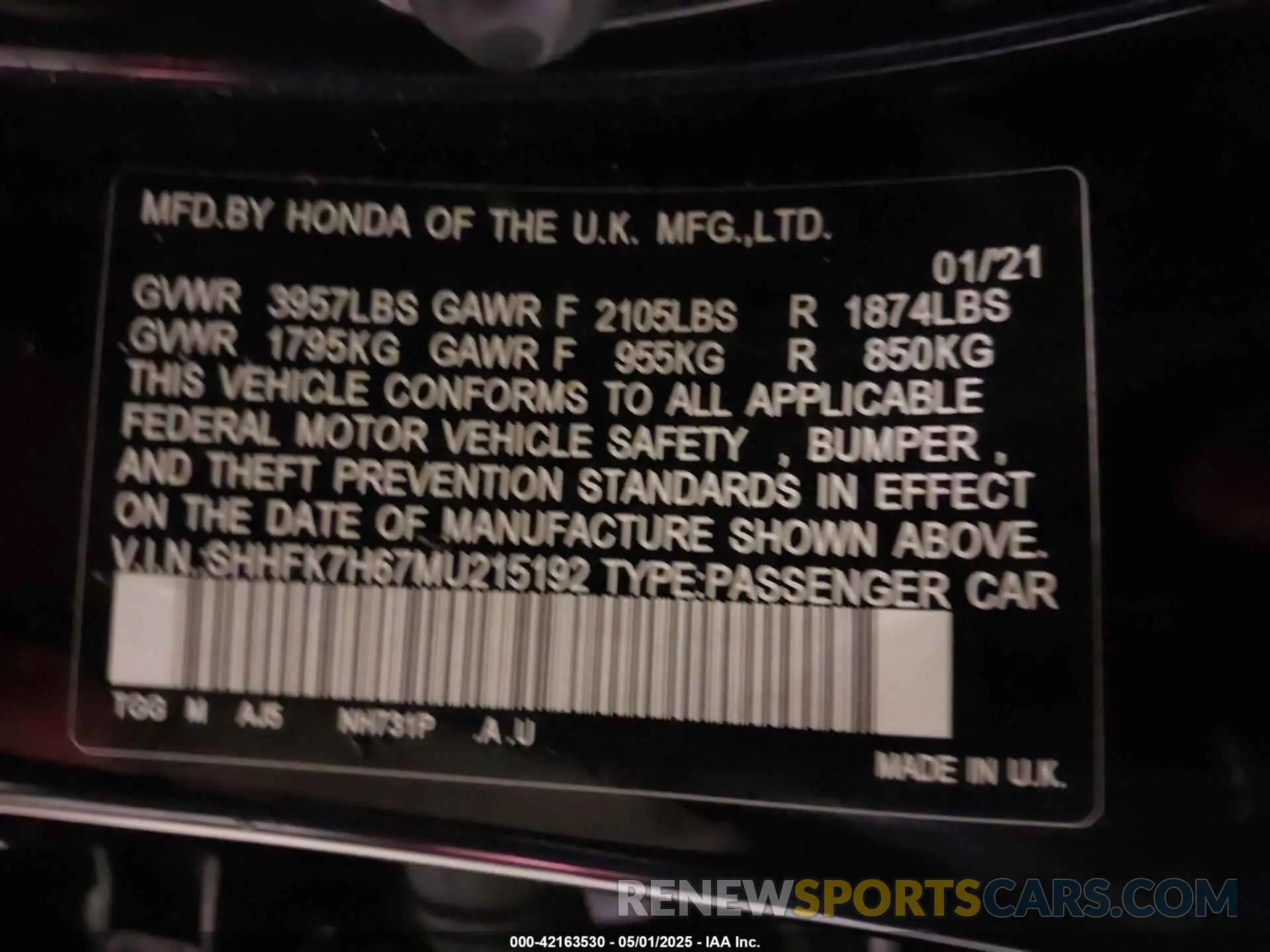 9 Photograph of a damaged car SHHFK7H67MU215192 HONDA CIVIC 2021