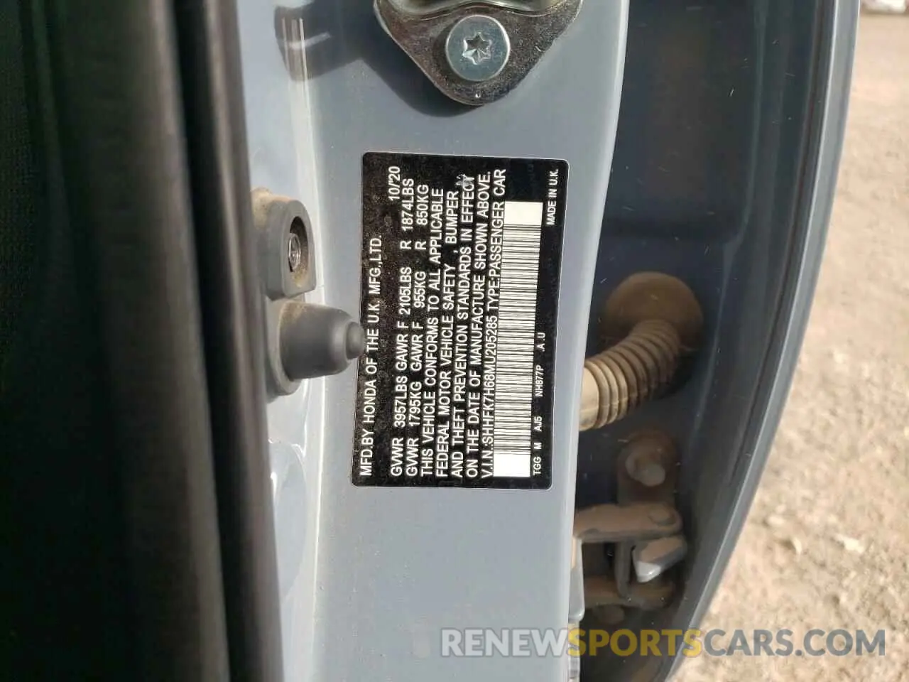 13 Photograph of a damaged car SHHFK7H68MU205285 HONDA CIVIC 2021