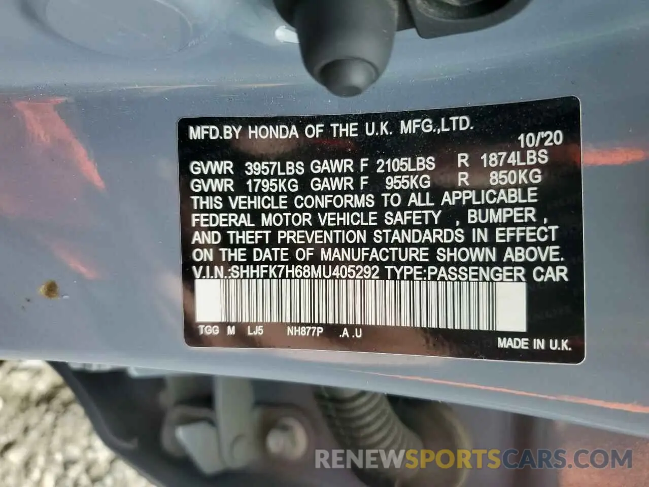 12 Photograph of a damaged car SHHFK7H68MU405292 HONDA CIVIC 2021