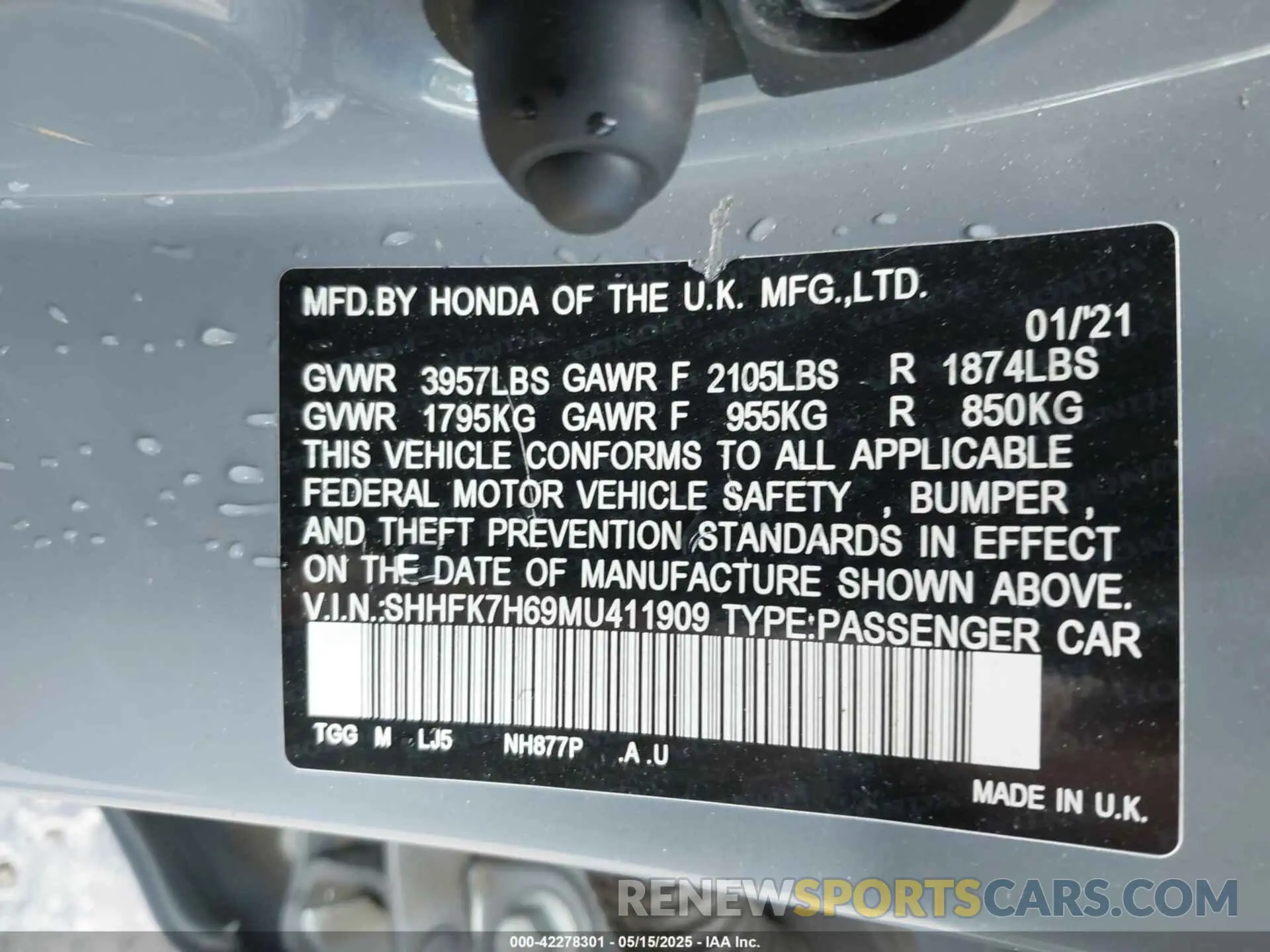 9 Photograph of a damaged car SHHFK7H69MU411909 HONDA CIVIC 2021