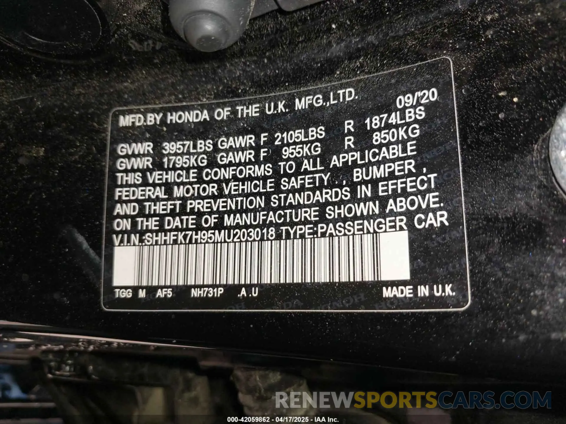 9 Photograph of a damaged car SHHFK7H95MU203018 HONDA CIVIC 2021