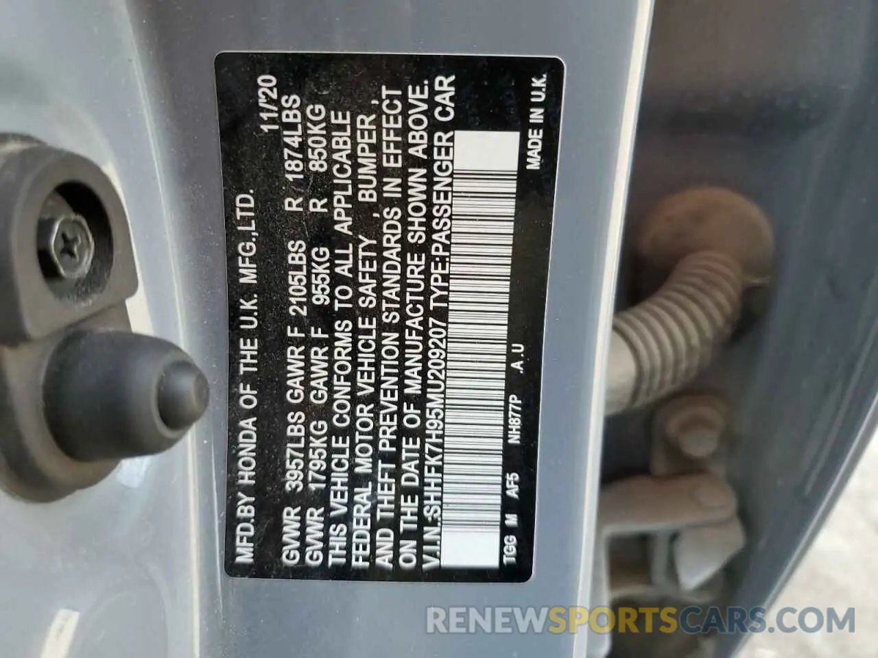 13 Photograph of a damaged car SHHFK7H95MU209207 HONDA CIVIC 2021