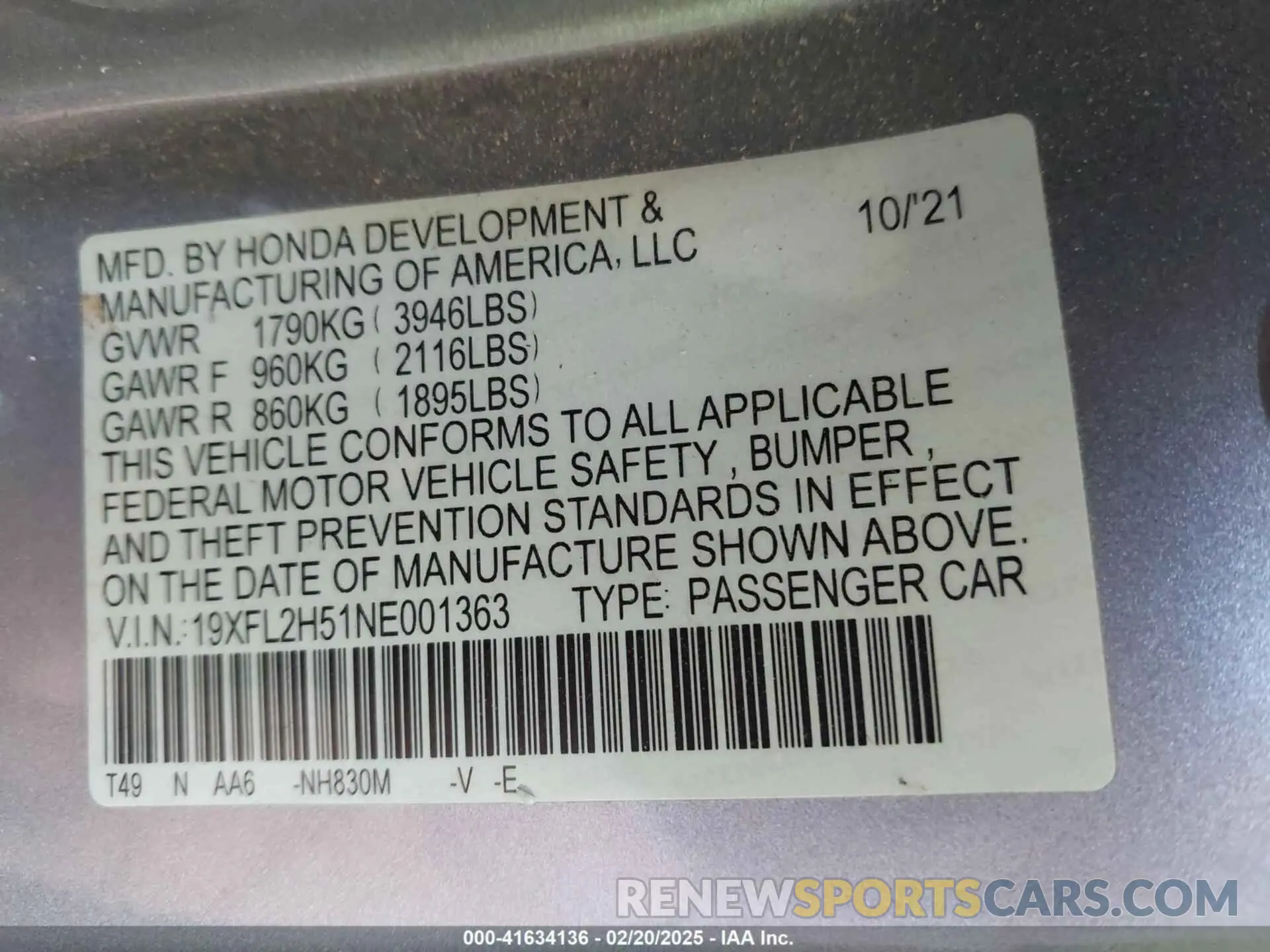 9 Photograph of a damaged car 19XFL2H51NE001363 HONDA CIVIC 2022