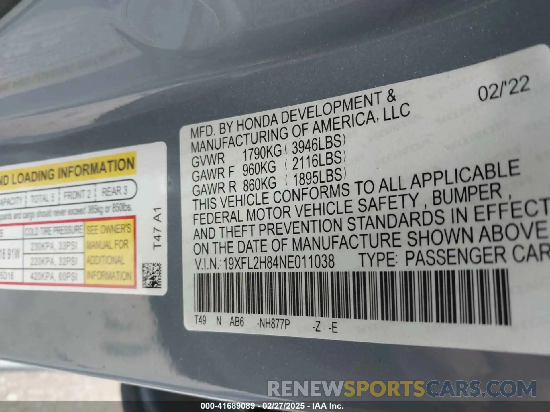 9 Photograph of a damaged car 19XFL2H84NE011038 HONDA CIVIC 2022