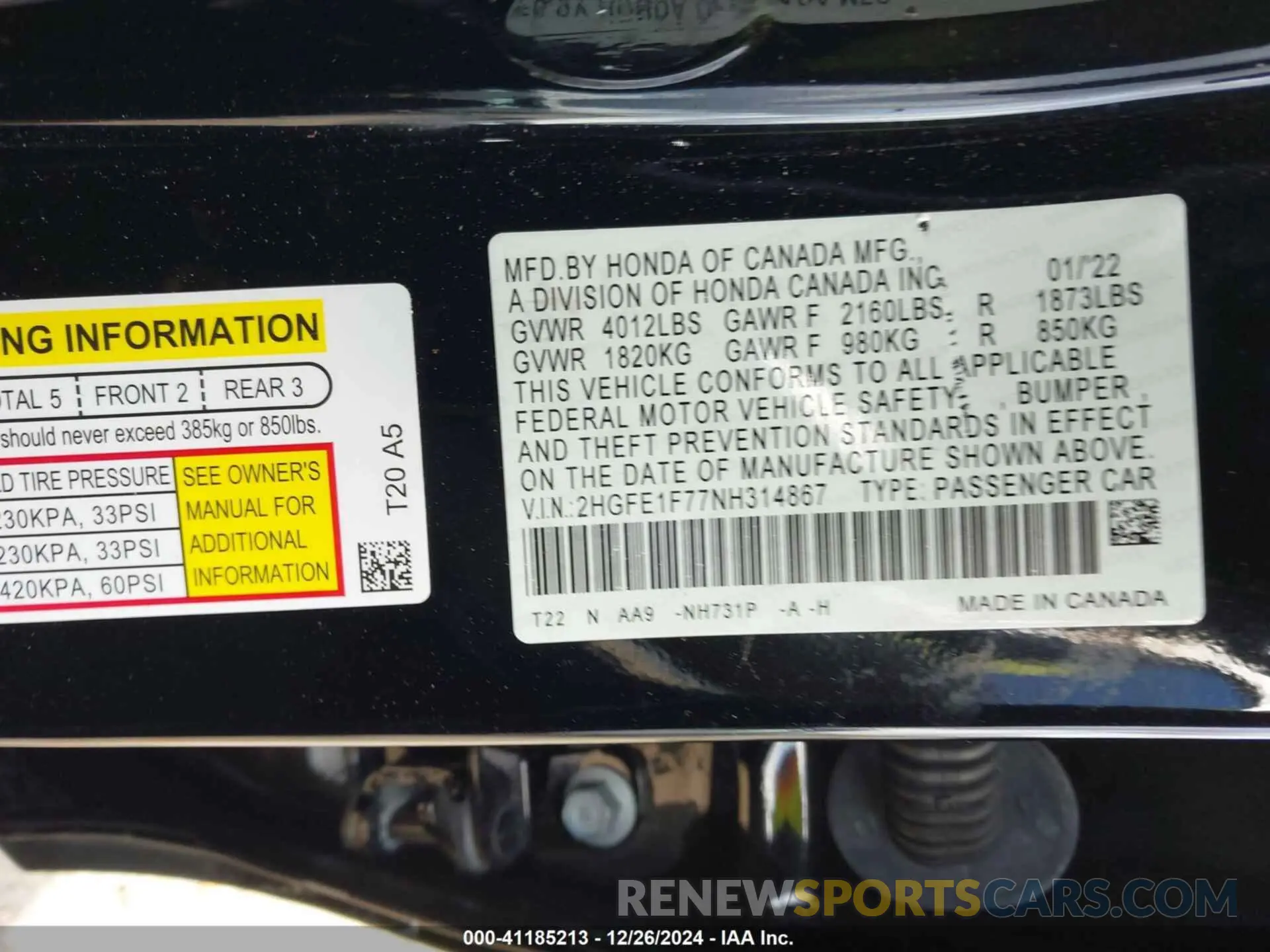 9 Photograph of a damaged car 2HGFE1F77NH314867 HONDA CIVIC 2022