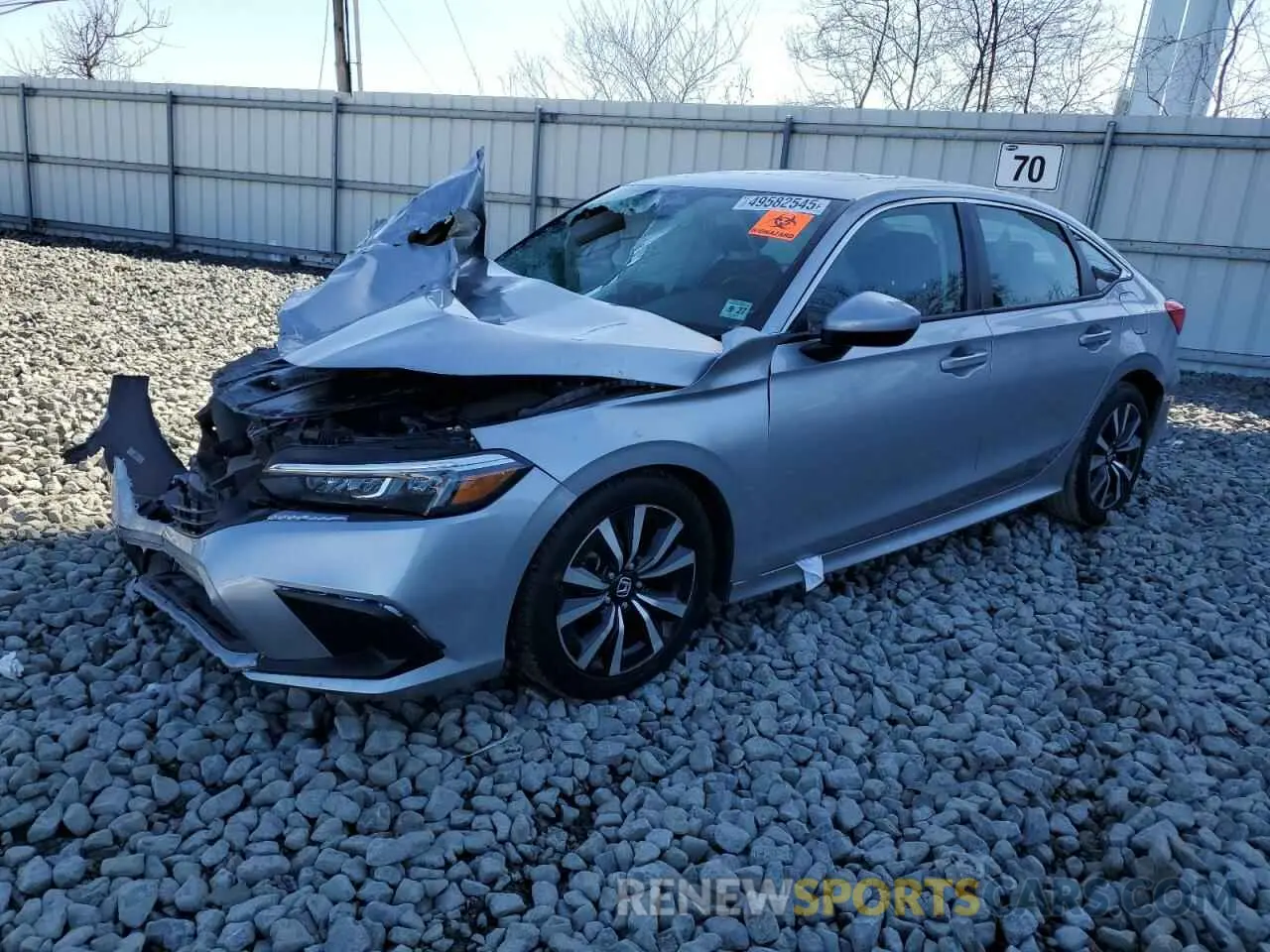 1 Photograph of a damaged car 2HGFE1F7XNH319187 HONDA CIVIC 2022