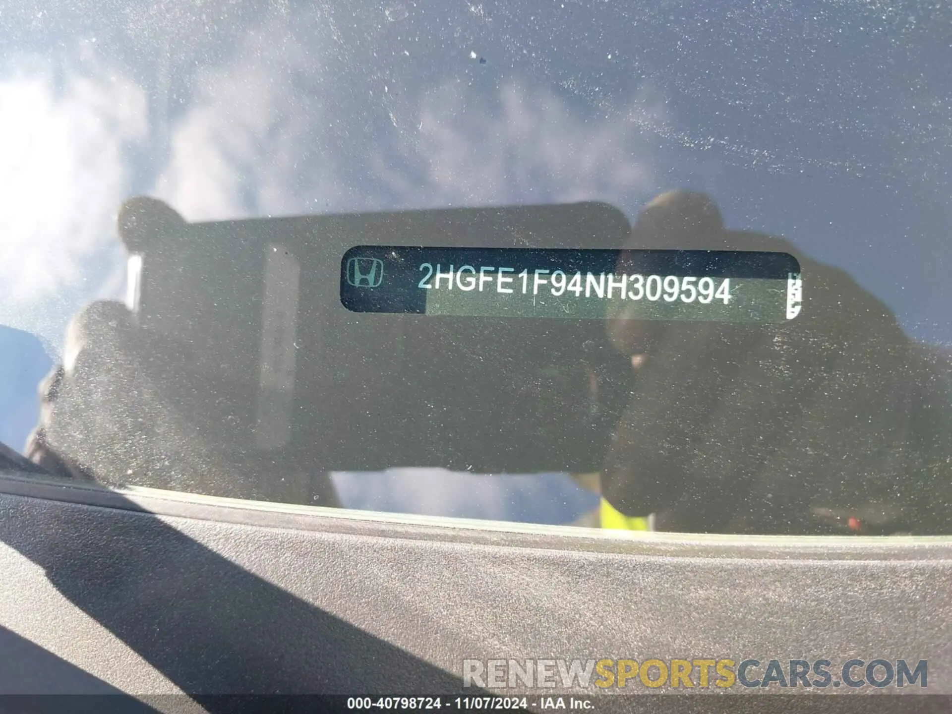 9 Photograph of a damaged car 2HGFE1F94NH309594 HONDA CIVIC 2022