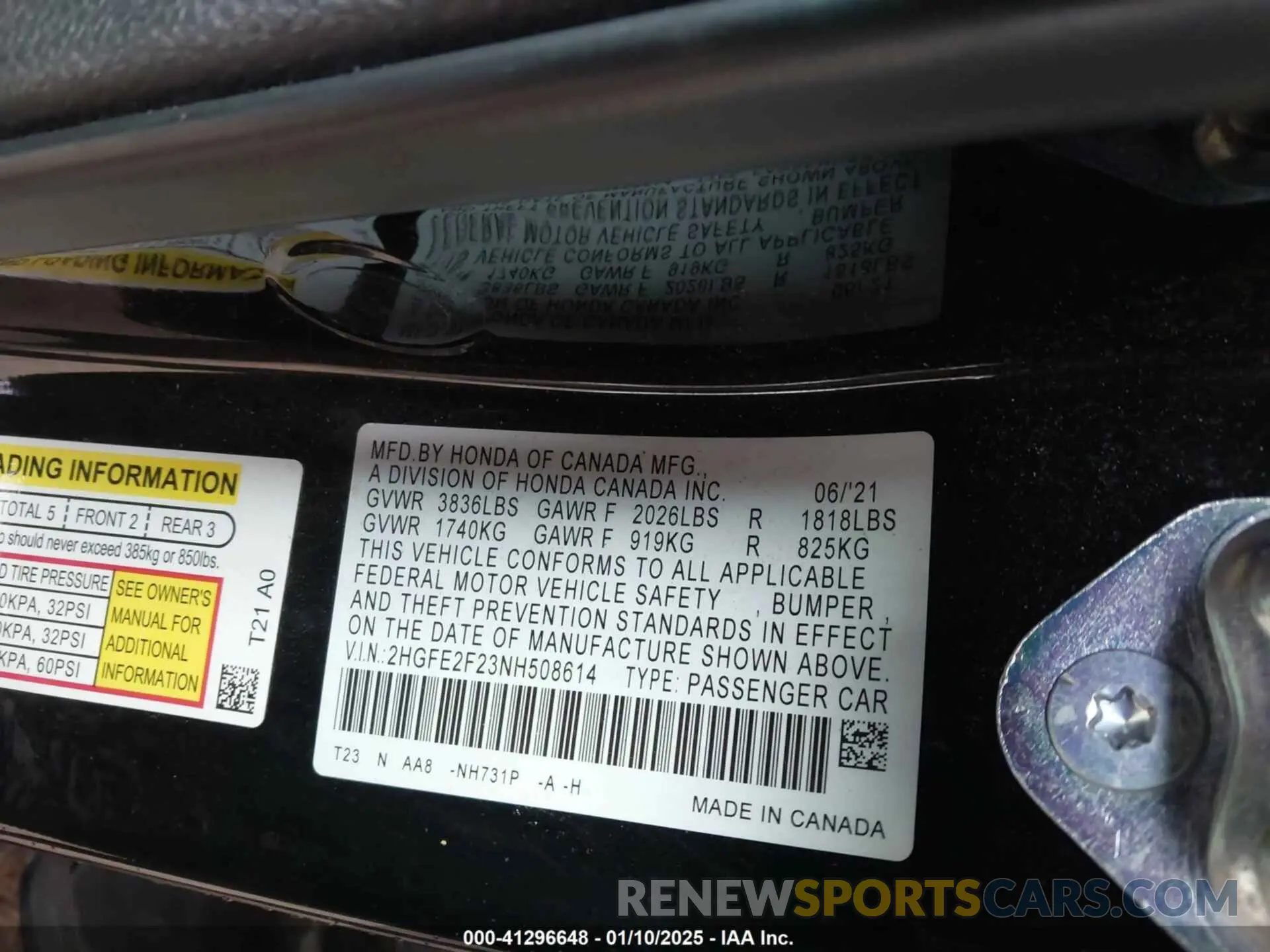 9 Photograph of a damaged car 2HGFE2F23NH508614 HONDA CIVIC 2022