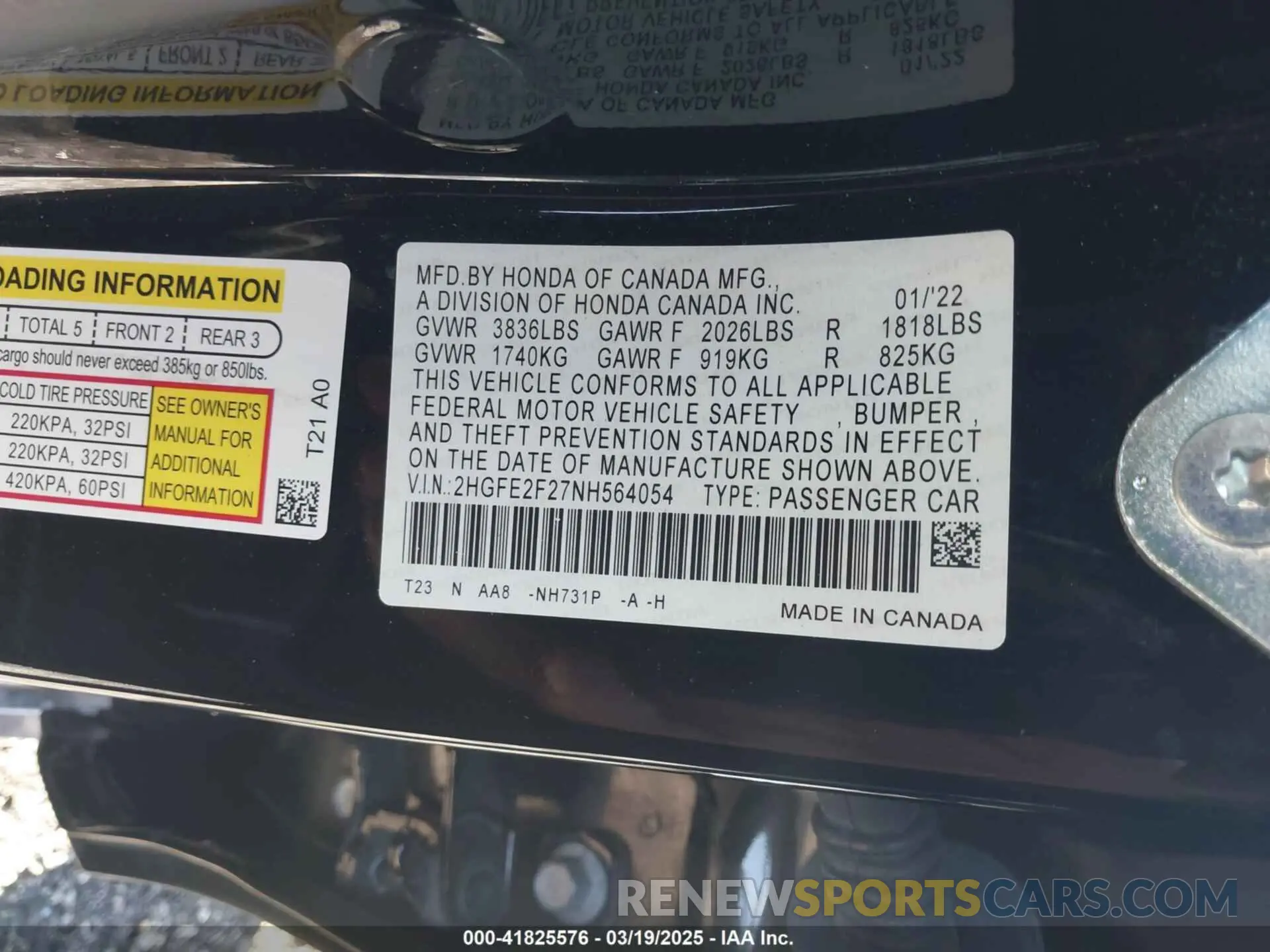 9 Photograph of a damaged car 2HGFE2F27NH564054 HONDA CIVIC 2022