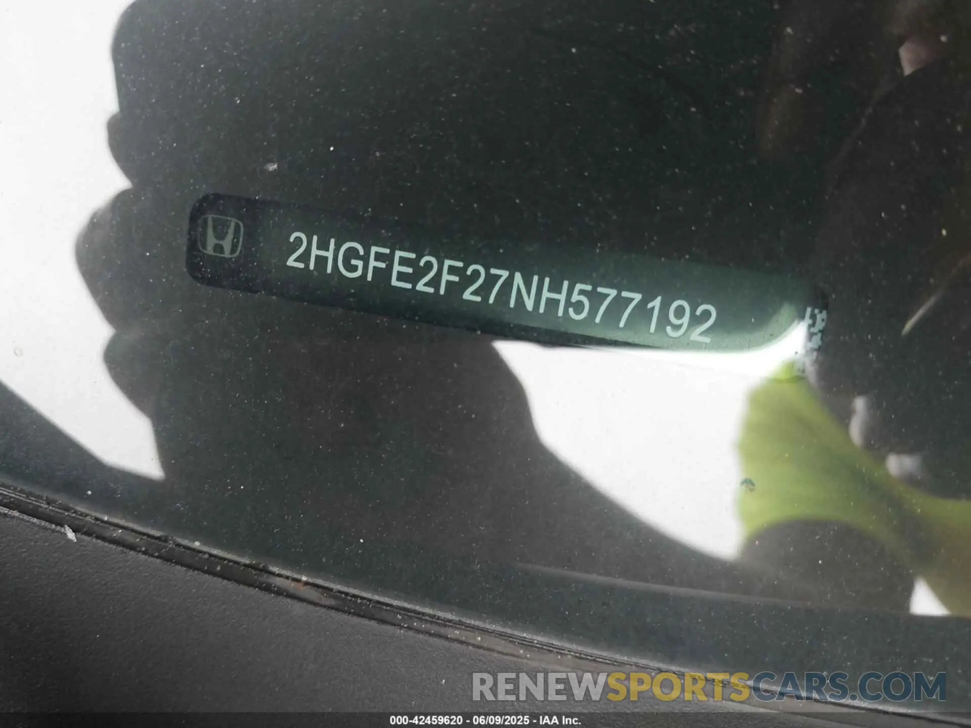 9 Photograph of a damaged car 2HGFE2F27NH577192 HONDA CIVIC 2022