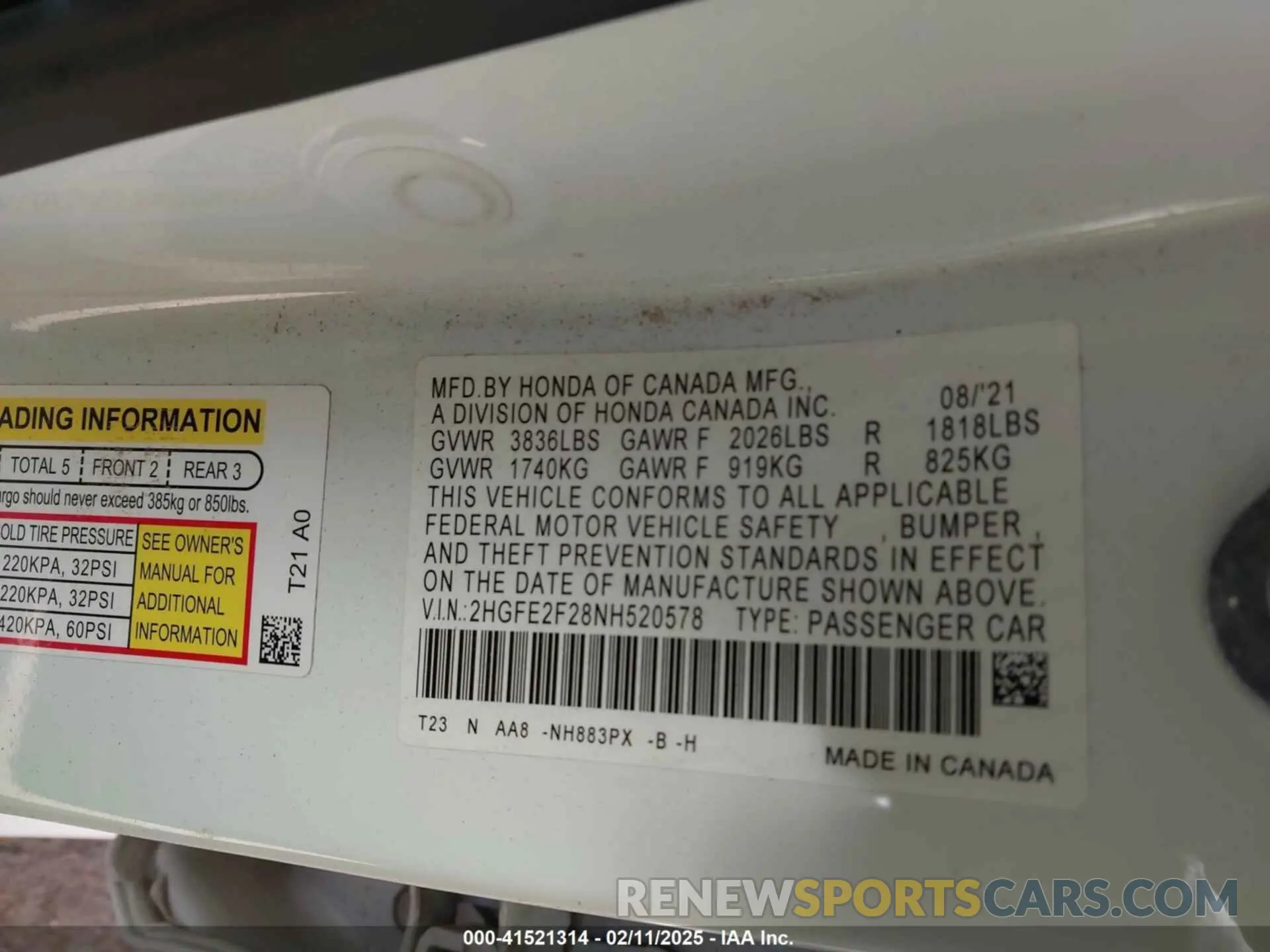 9 Photograph of a damaged car 2HGFE2F28NH520578 HONDA CIVIC 2022