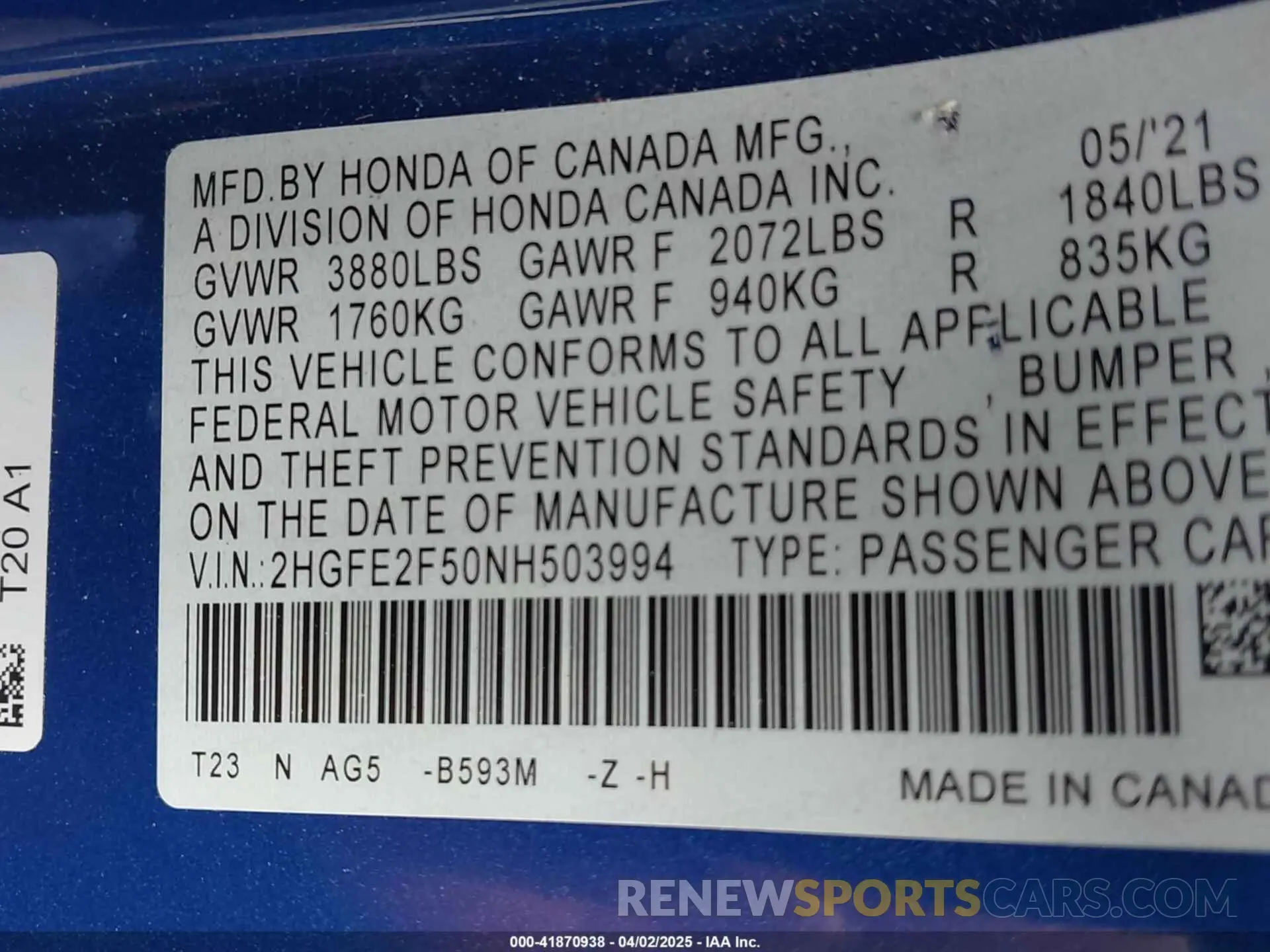 9 Photograph of a damaged car 2HGFE2F50NH503994 HONDA CIVIC 2022