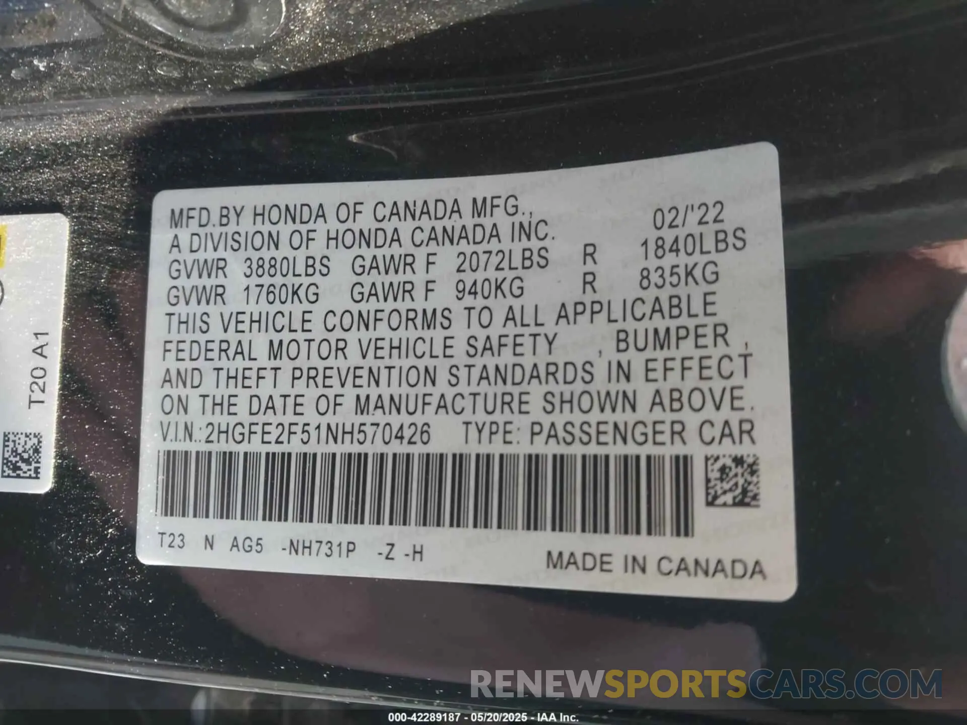 9 Photograph of a damaged car 2HGFE2F51NH570426 HONDA CIVIC 2022