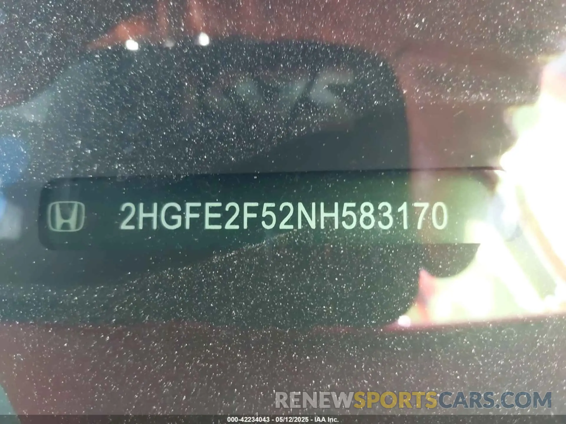17 Photograph of a damaged car 2HGFE2F52NH583170 HONDA CIVIC 2022