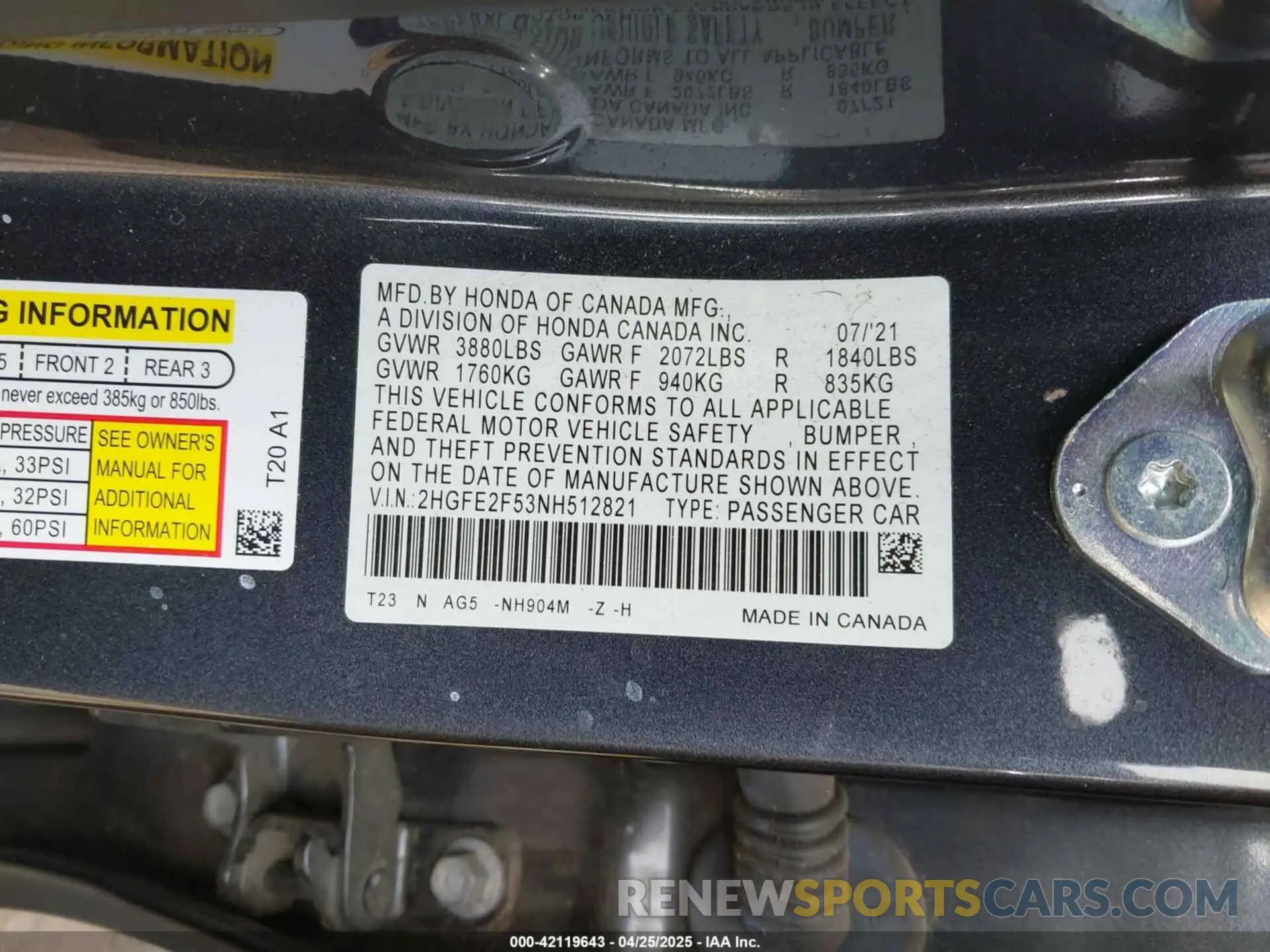 9 Photograph of a damaged car 2HGFE2F53NH512821 HONDA CIVIC 2022