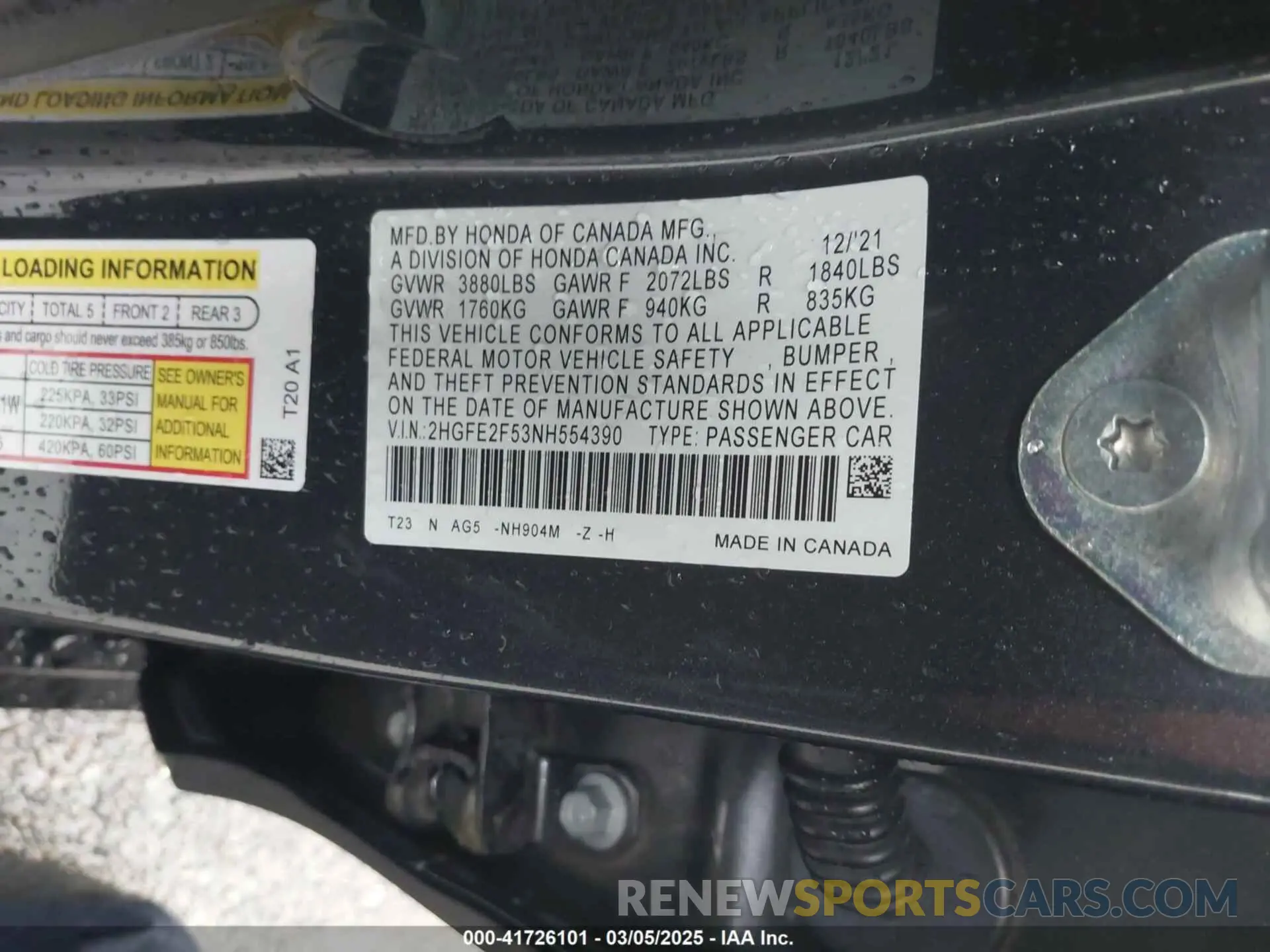 9 Photograph of a damaged car 2HGFE2F53NH554390 HONDA CIVIC 2022