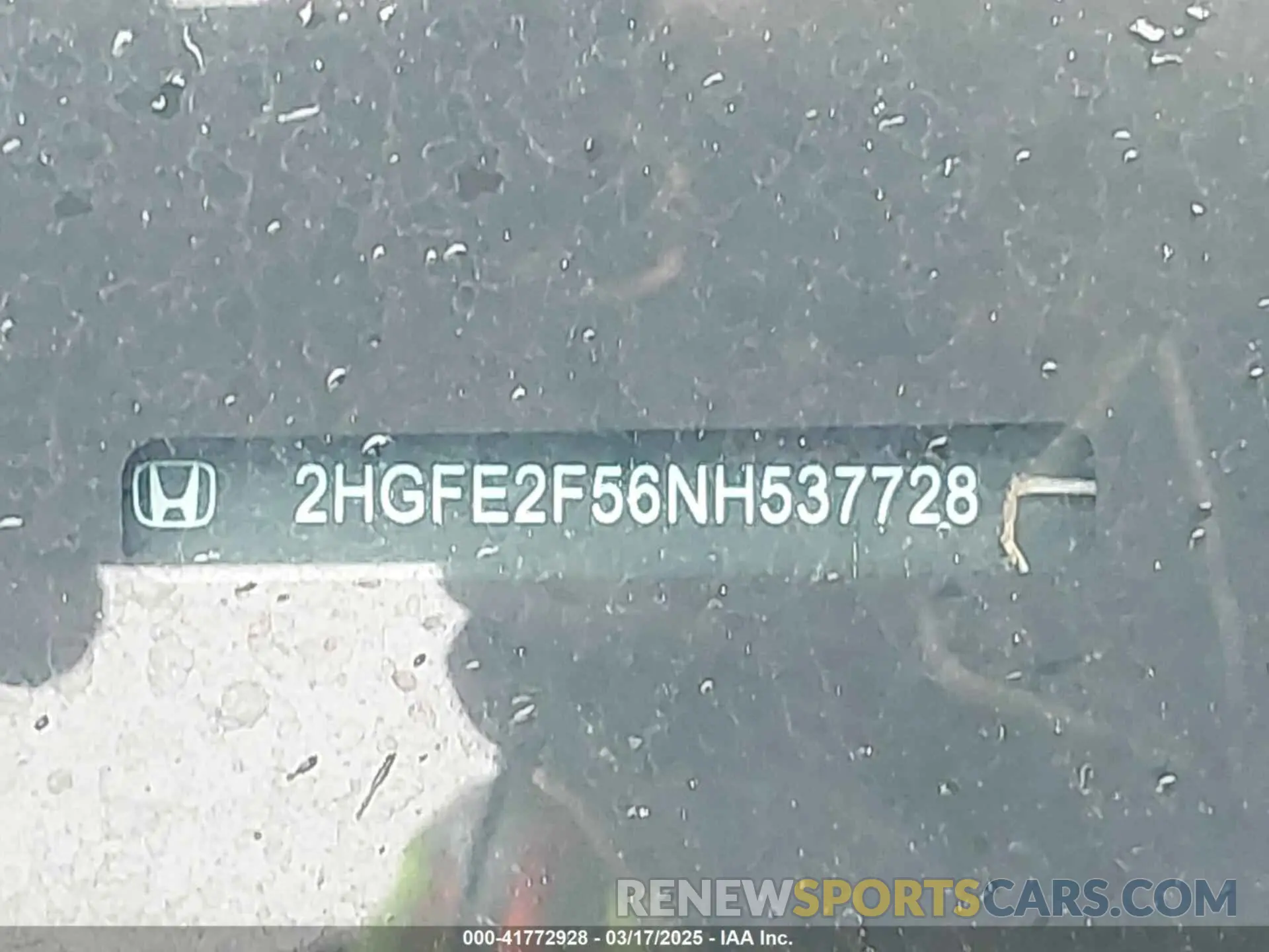 17 Photograph of a damaged car 2HGFE2F56NH537728 HONDA CIVIC 2022