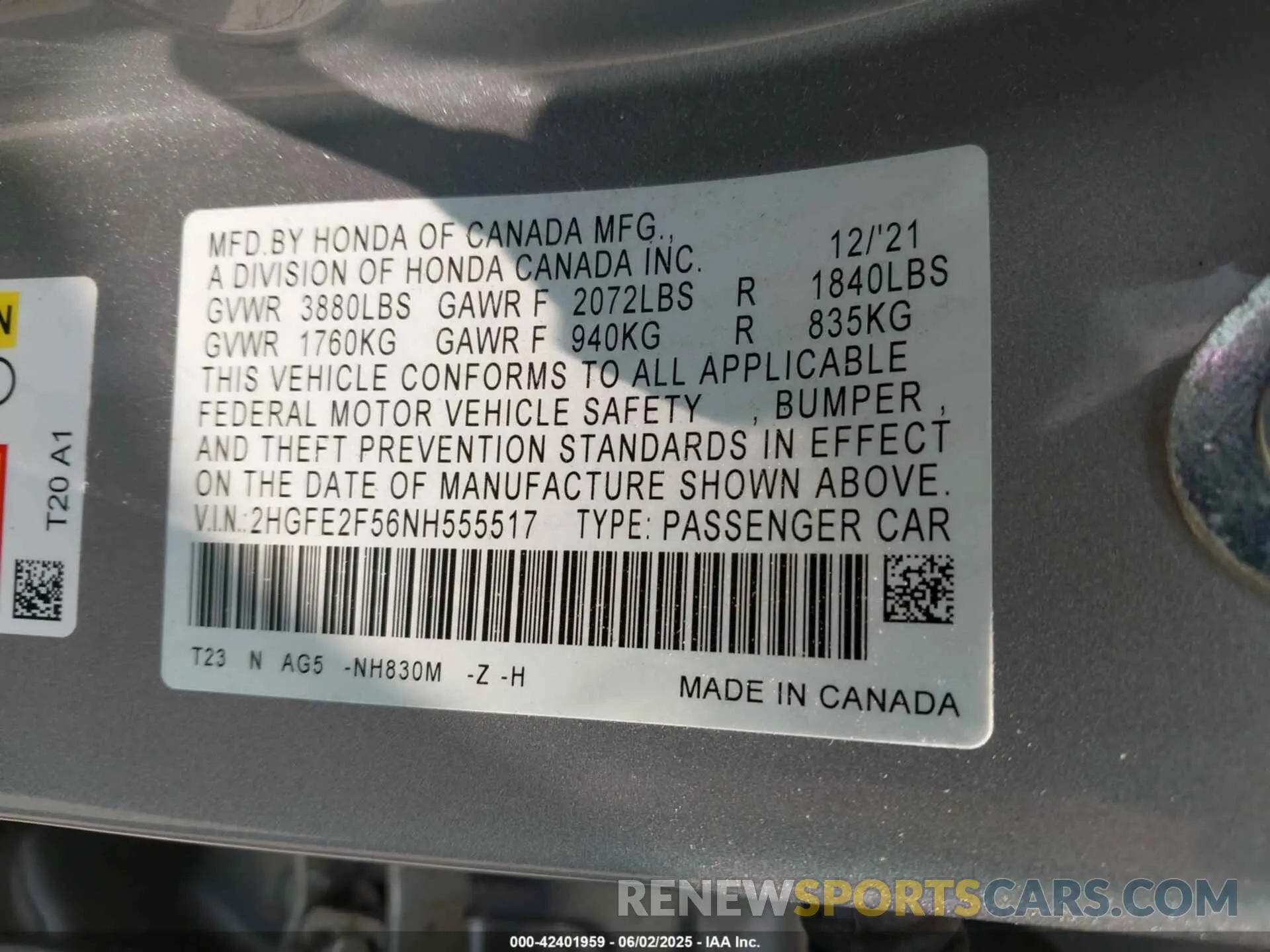 9 Photograph of a damaged car 2HGFE2F56NH555517 HONDA CIVIC 2022