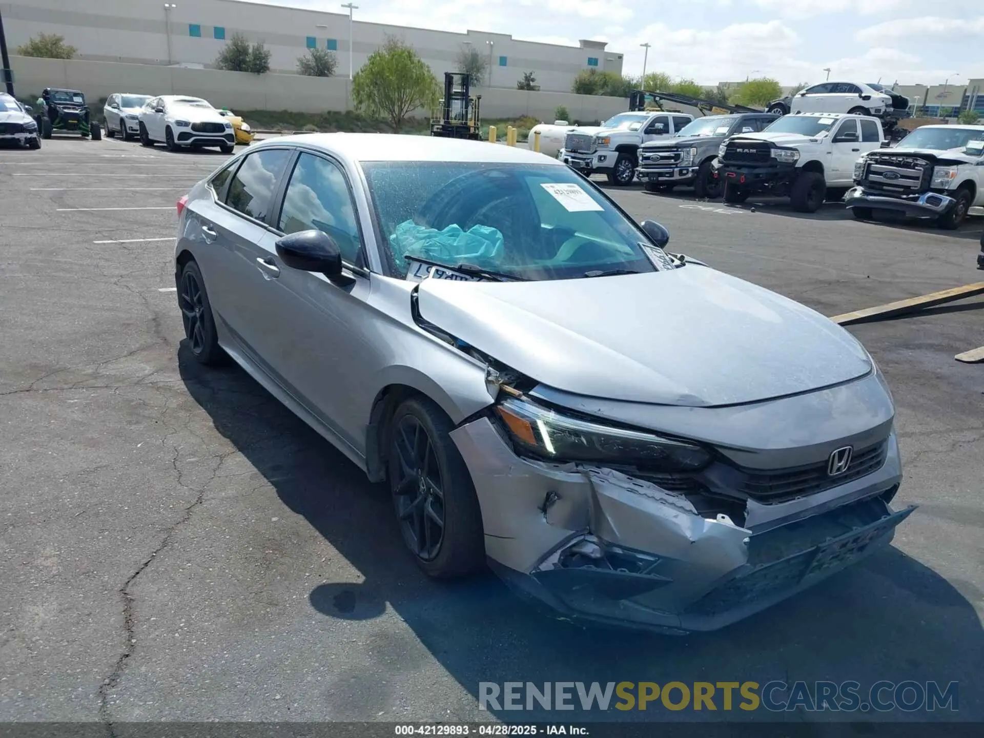 1 Photograph of a damaged car 2HGFE2F56NH593846 HONDA CIVIC 2022