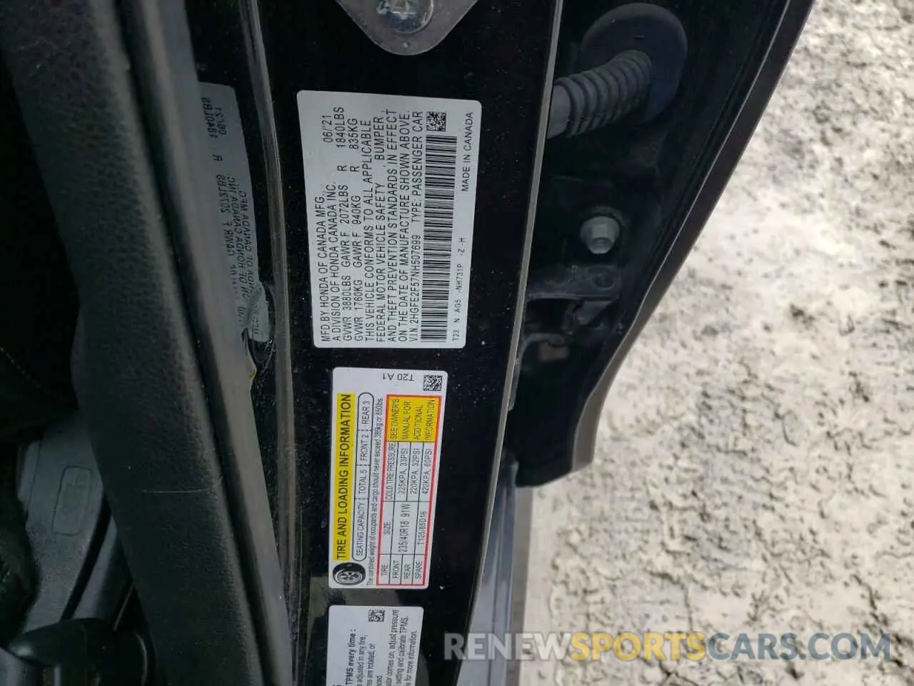14 Photograph of a damaged car 2HGFE2F57NH507699 HONDA CIVIC 2022