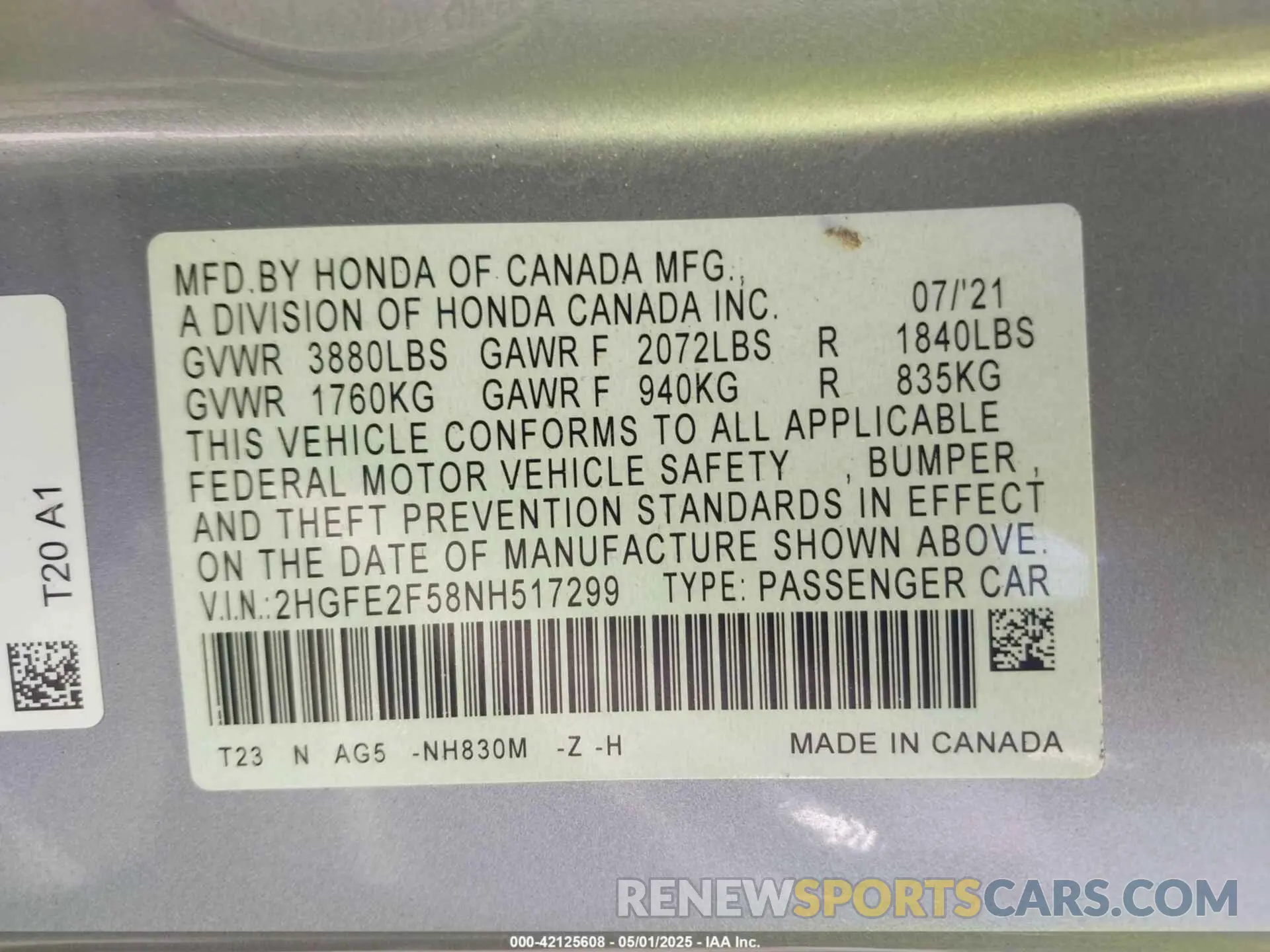 9 Photograph of a damaged car 2HGFE2F58NH517299 HONDA CIVIC 2022