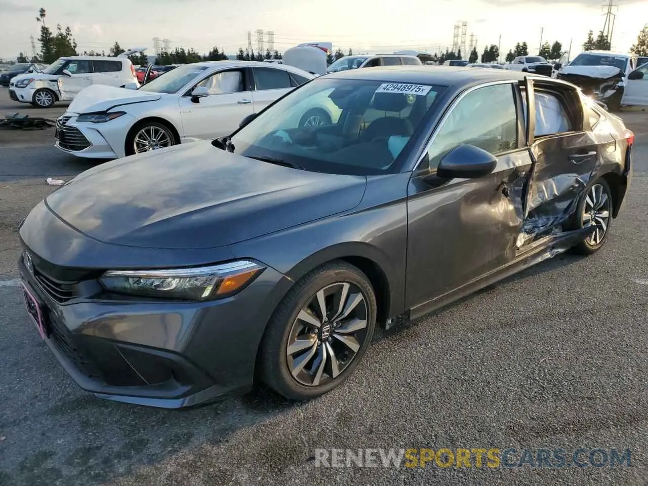 1 Photograph of a damaged car JHMFE1F79NX000386 HONDA CIVIC 2022