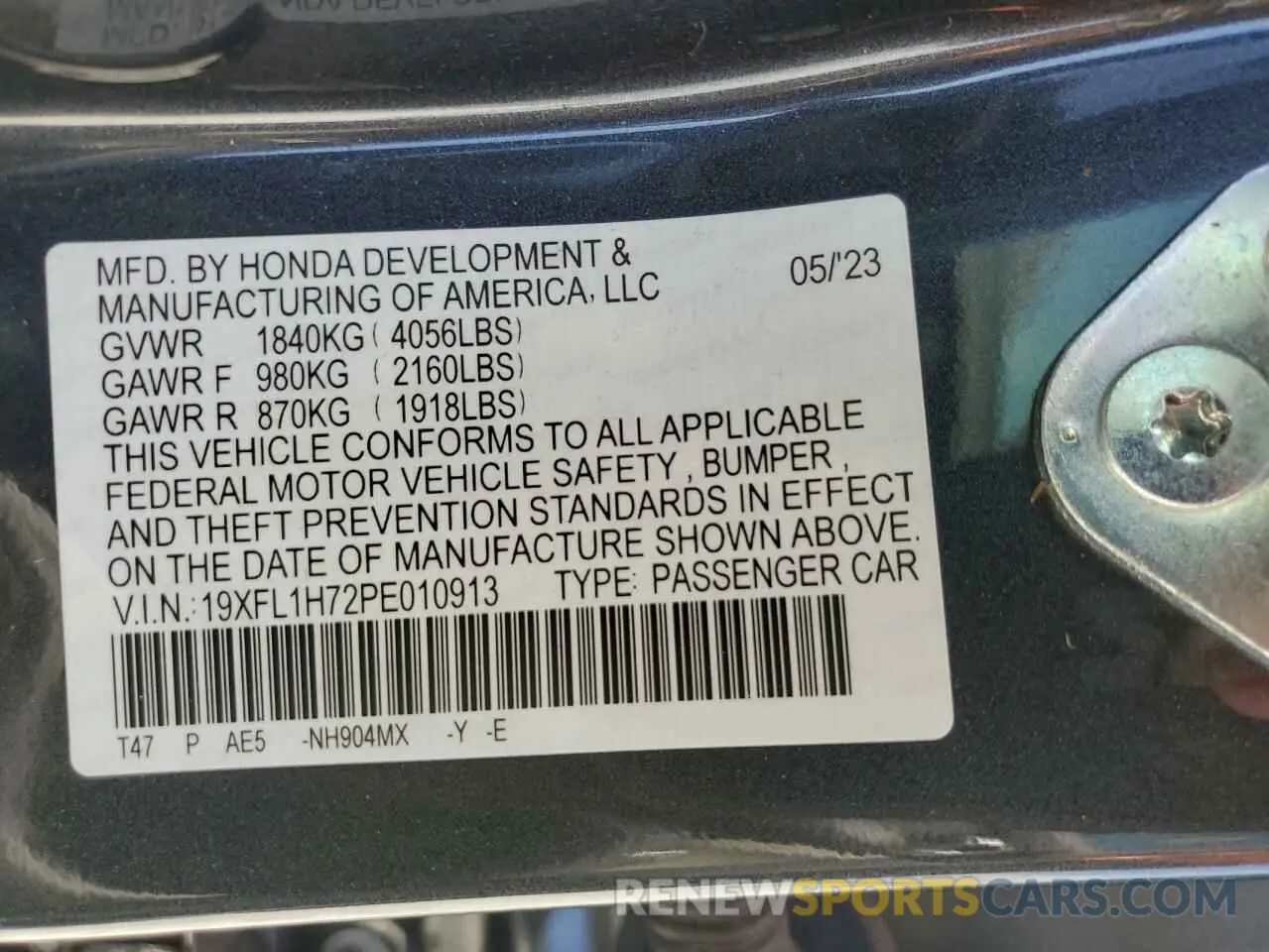 13 Photograph of a damaged car 19XFL1H72PE010913 HONDA CIVIC 2023