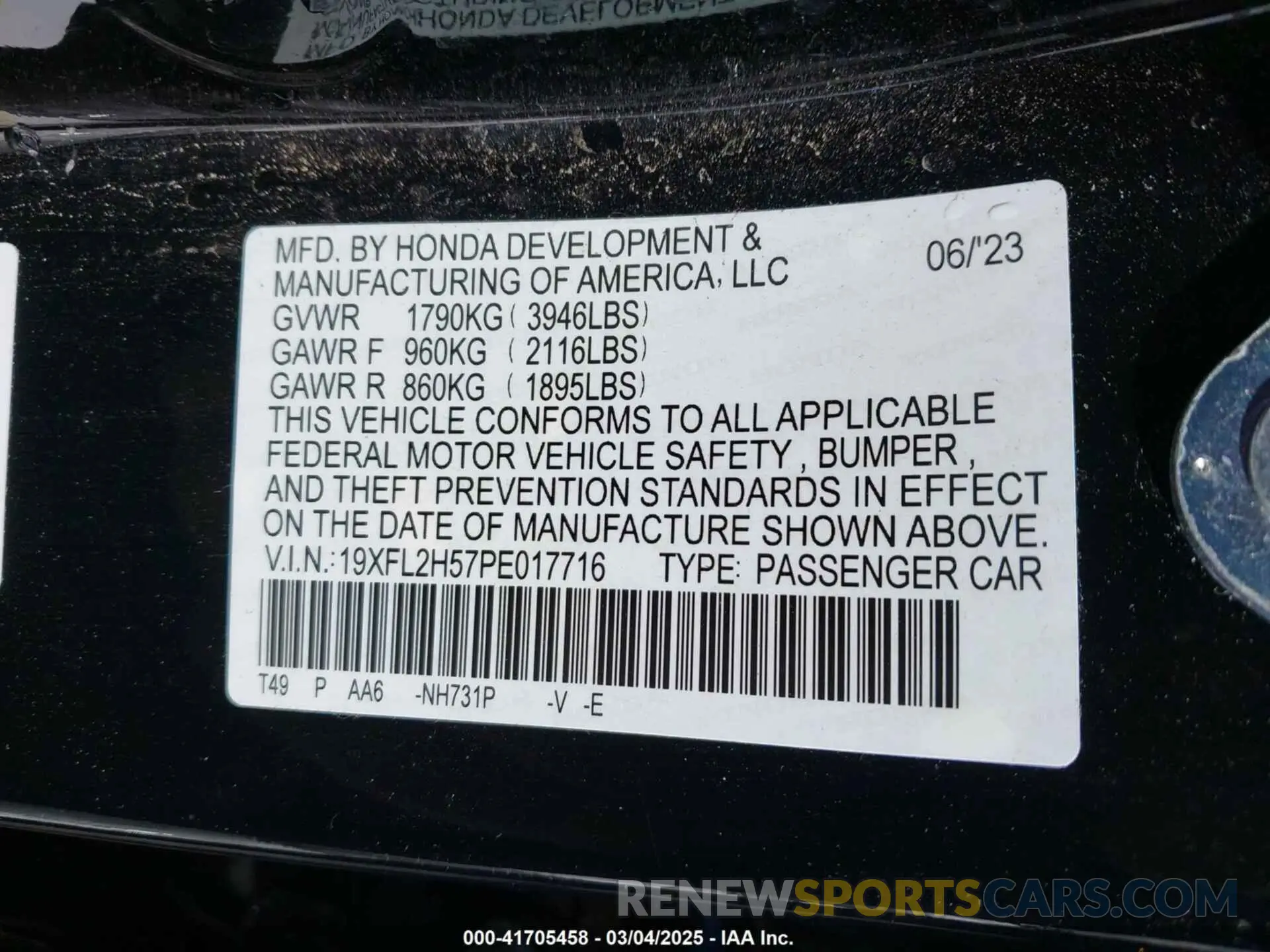 9 Photograph of a damaged car 19XFL2H57PE017716 HONDA CIVIC 2023